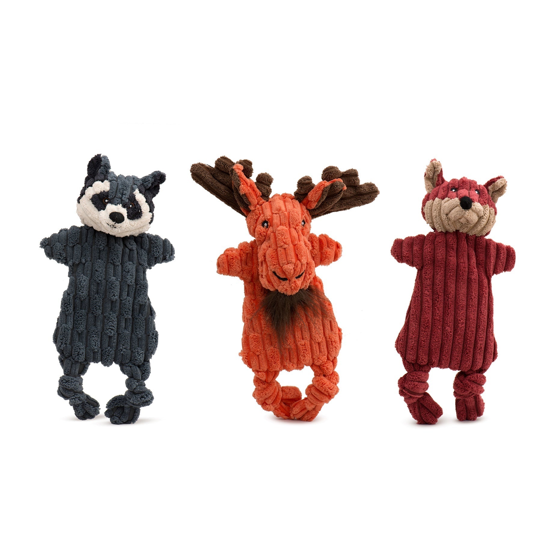 Woodland HuggleFlatties Assorted Durable Plush Dog Toys (3pk)