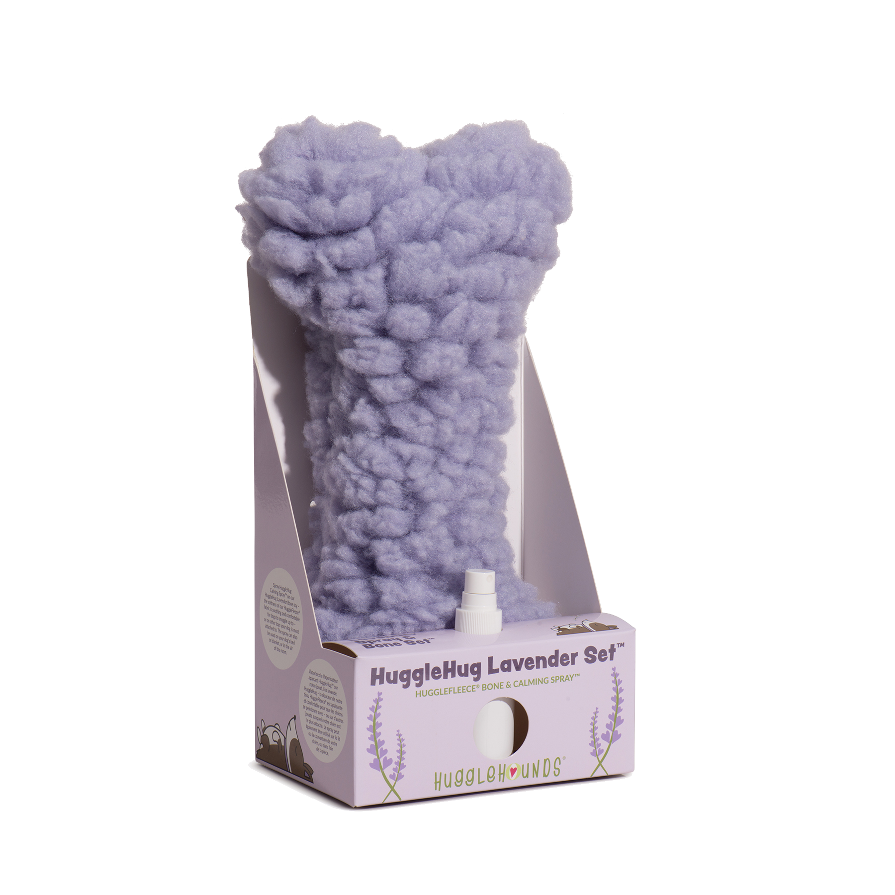 HuggleHug Lavender Bone & 2oz Calming Spray Dog Toy Set