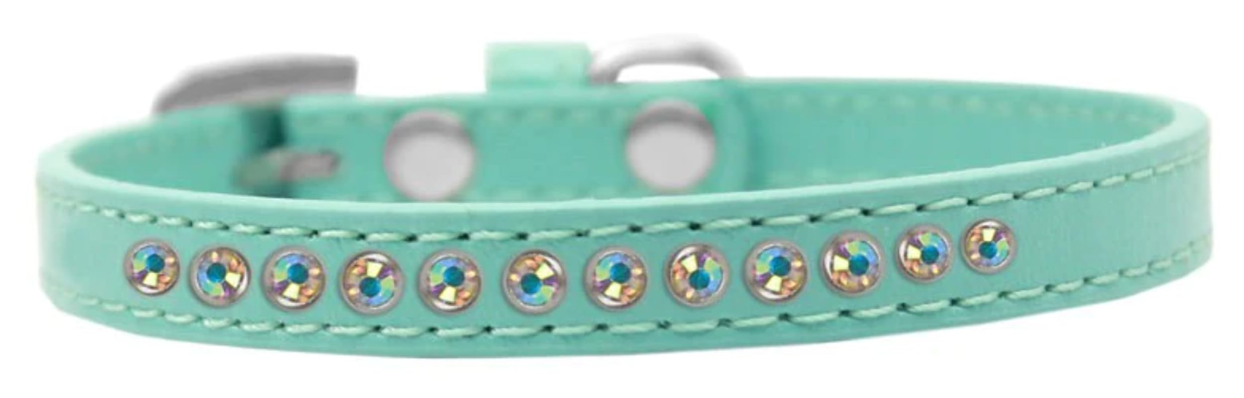 Dog, Puppy & Pet Fashion Collar, Aurora Borealis Crystal Rimsets Red 8