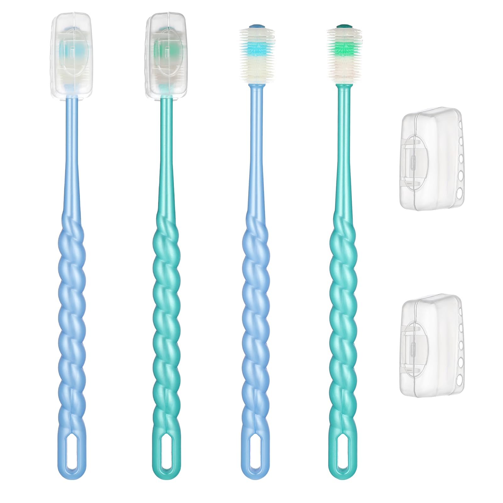 EupHHonycs 4 Pcs 360-Degree Small Dog and Cat Soft Toothbrush Pet Toothbrush for Puppy, Small Dog and Cat