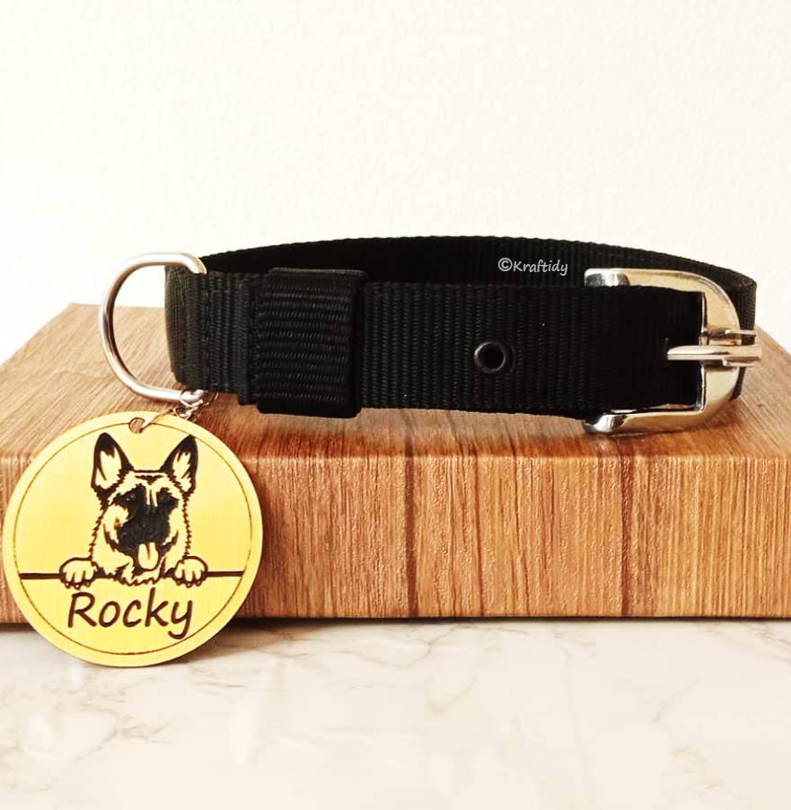 Kraftidy Nylon Dog Collar With Name Tag Id Customized For Large Medium Small Dogs Neck Collar Belt With Personalized Dog Name (B