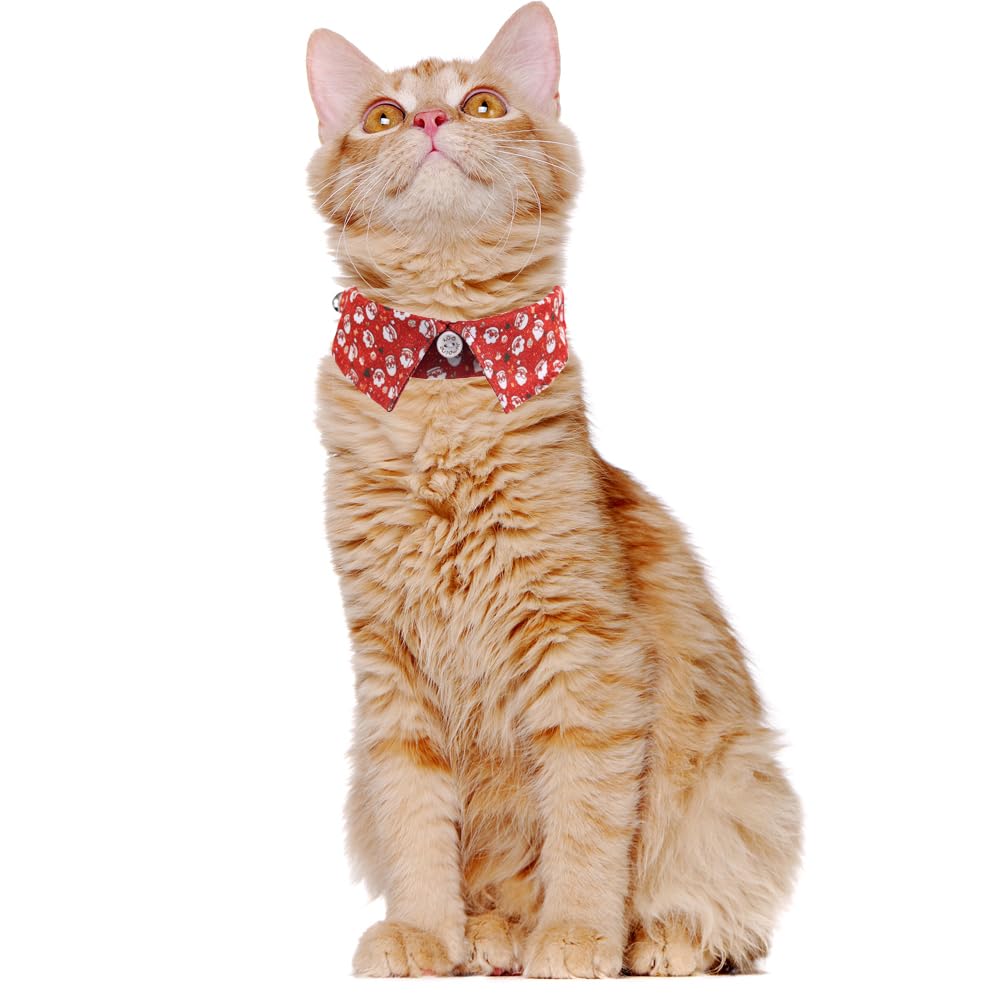 Lamphyface Christmas Cat Collar Breakaway With Cute Bow Tie And Bell Accessories Holiday For Kitty Adjustable Safety