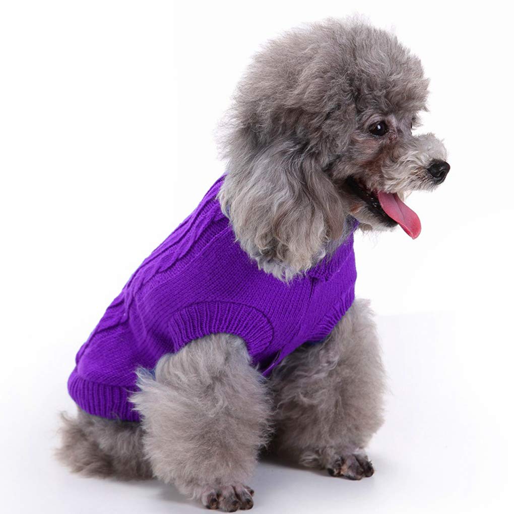 Dog Sweater, Warm Pet Sweater, Dog Sweaters For Small Dogs Medium Dogs Large Dogs, Cute Knitted Classic Cat Sweater Dog Clothes Coat For Girls Boys Dog Puppy Cat (Xxxl, Purple)