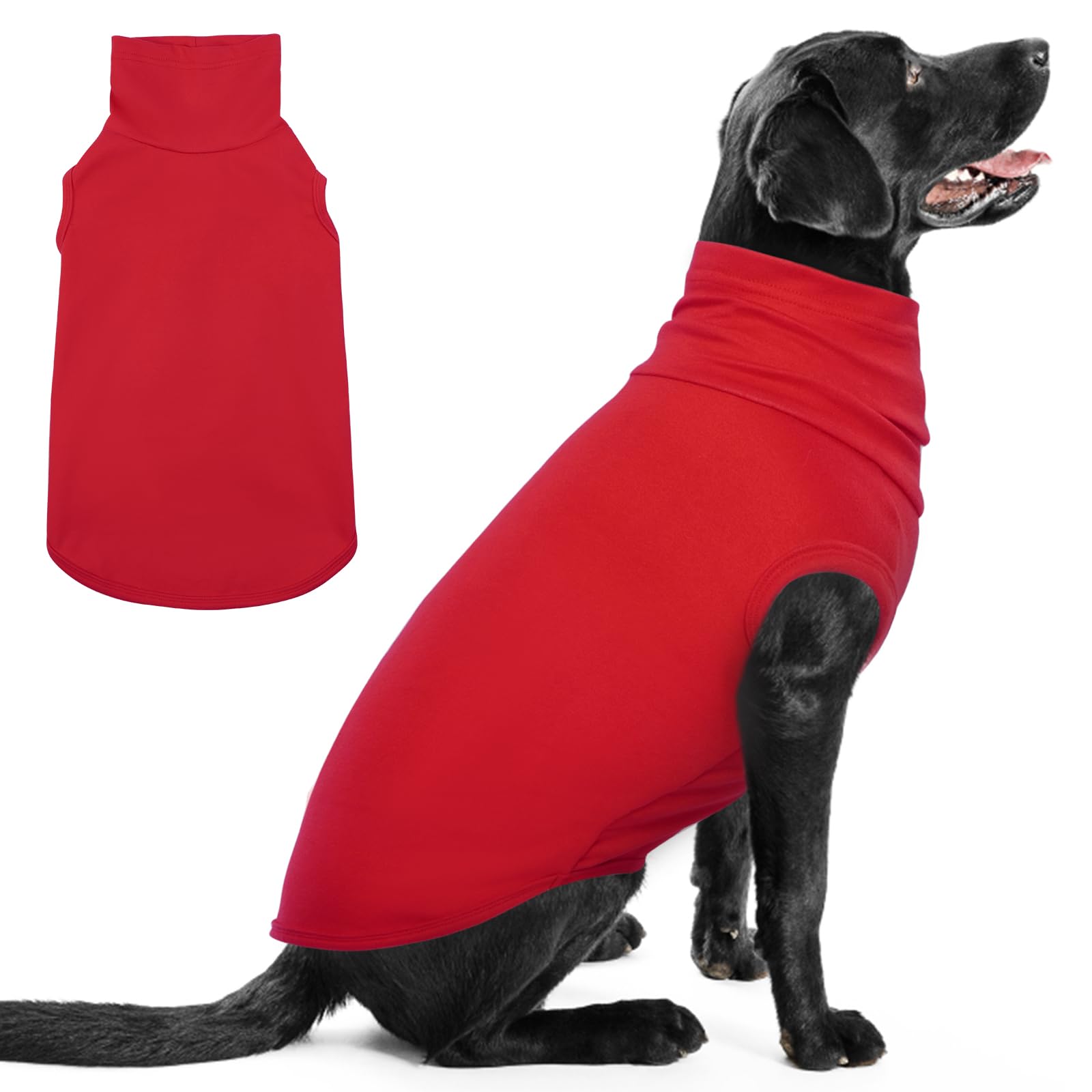 IECOii XXXL Dog Sweater,Stretch Fleece Vest Dog Sweater - Red, XXX-Large,Christmas Dog Sweater Dog Winter Clothes,Pullover Dog P