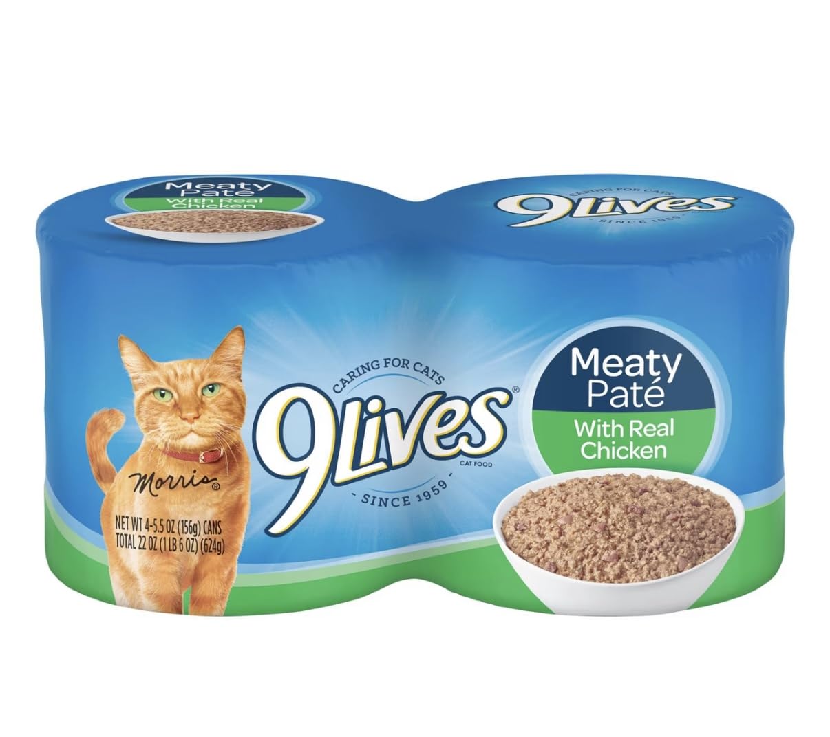 9Lives Meaty Pat   With Real Chicken & Tuna Wet Cat Food, 4/5.5-Ounce Cans (Pack Of 6)