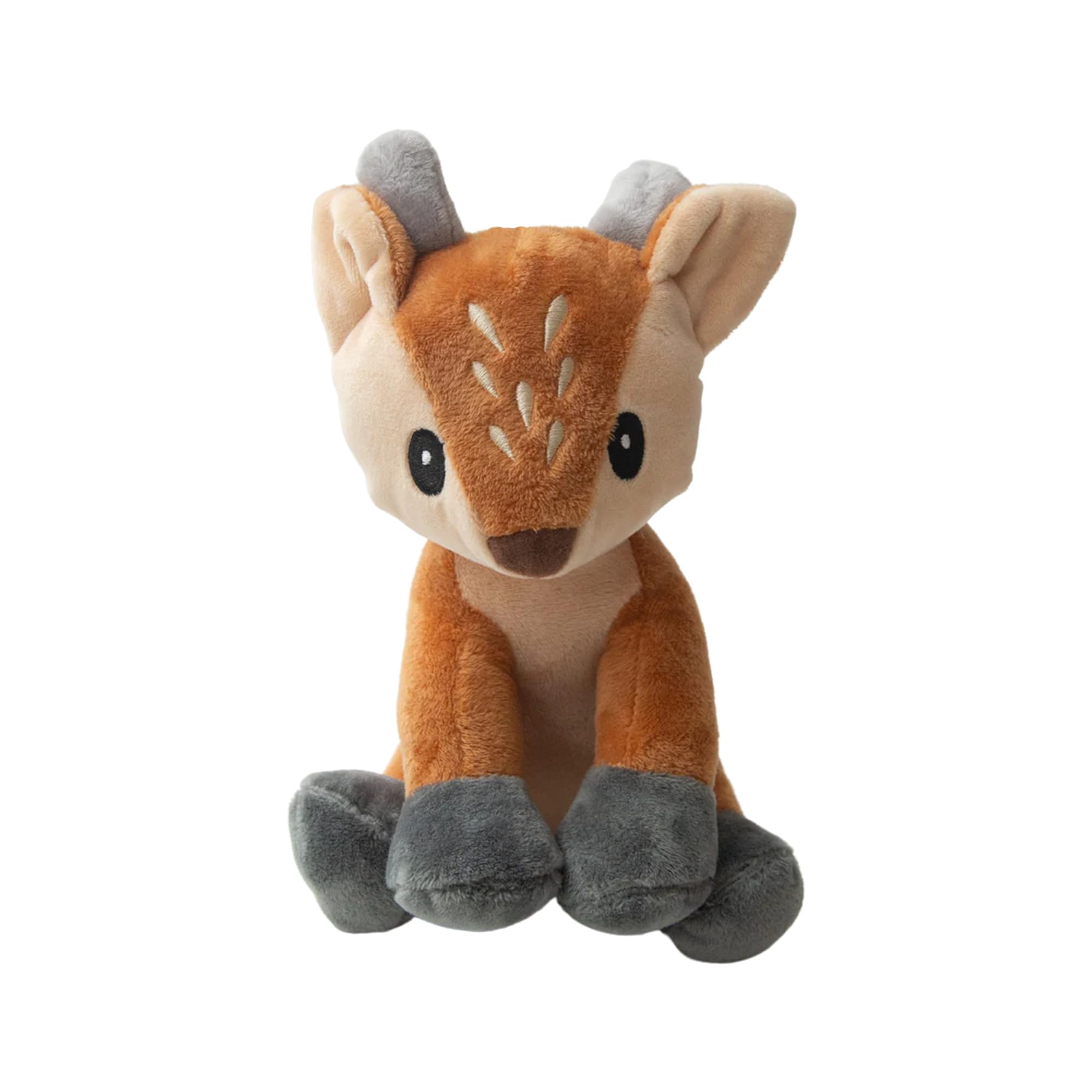 SNUG AROOZ Dixie The Deer Dog Toy with Repair Patch - Soft & Squeaky - Made from Recycled Materials - Fall-Themed Fun with Crink