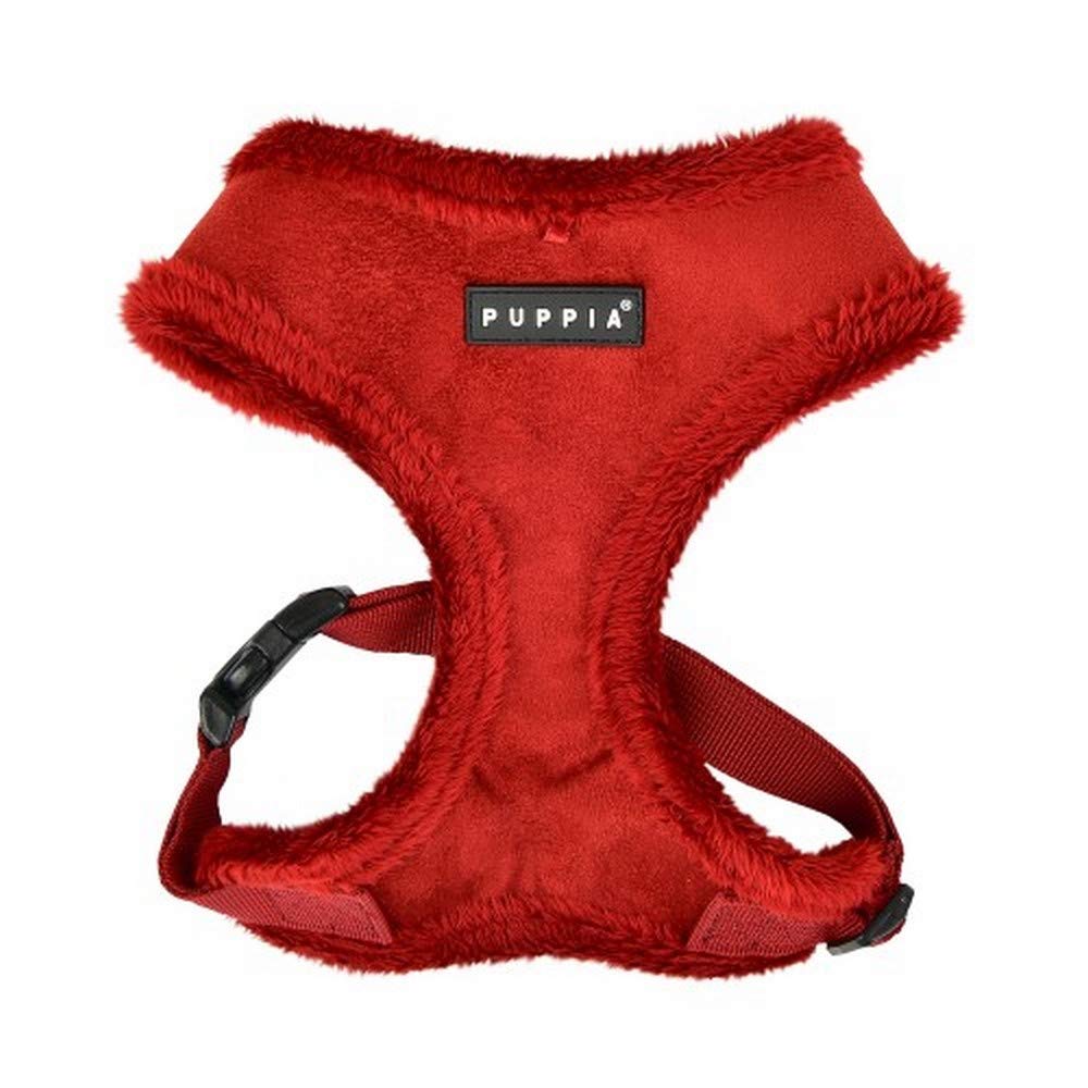 Puppia Terry Dog Harness Over-The-Head Winter Suede Warm No Choke No Pull Training Walking For Small And Medium Dog, Grey, Large
