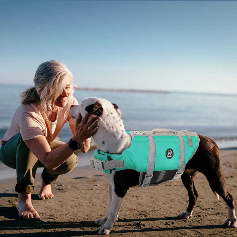 Emust Dog Life Jackets, Pet Life Vests For Swimming,Boating With High Buoyancy, Dog Life Preserver For Small/Medium/Large Dogs,