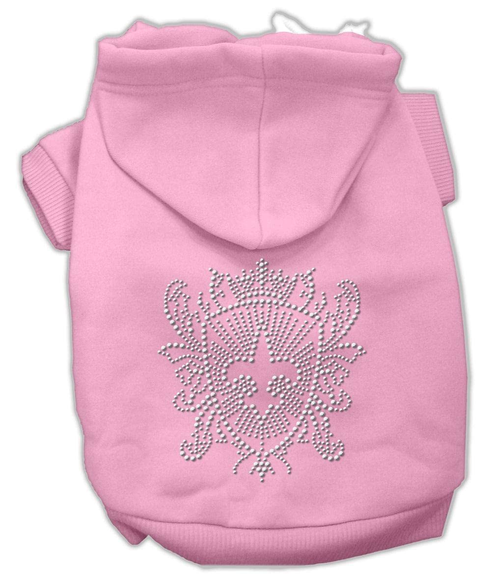 Mirage Pet Products 20-Inch Rhinestone Fleur De Lis Shield Hoodies, 3X-Large, Red