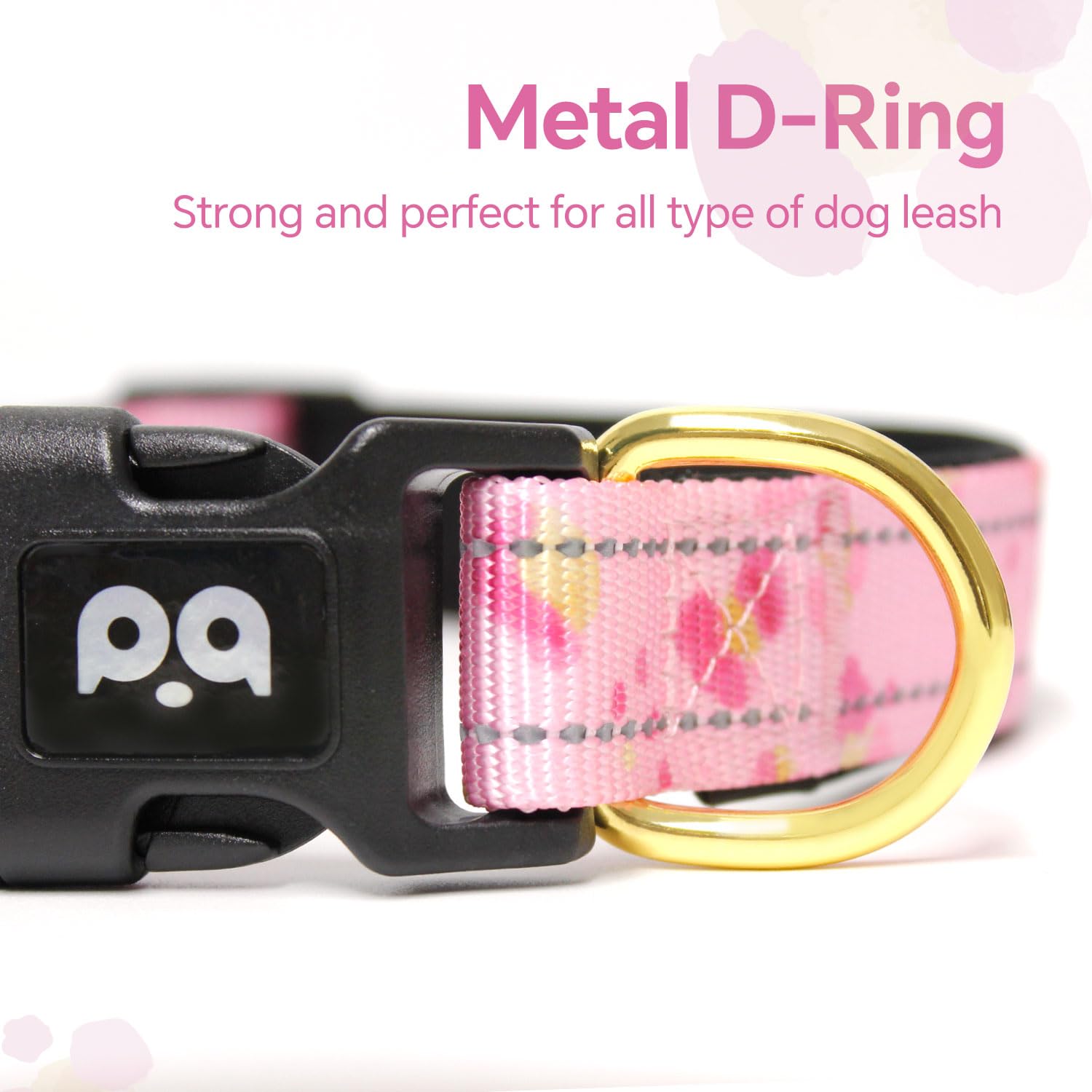 Qqpets Reflective Dog Collar With Soft Neoprene Padded Breathable Nylon Pet Collar Adjustable For Small Medium Large Dogs