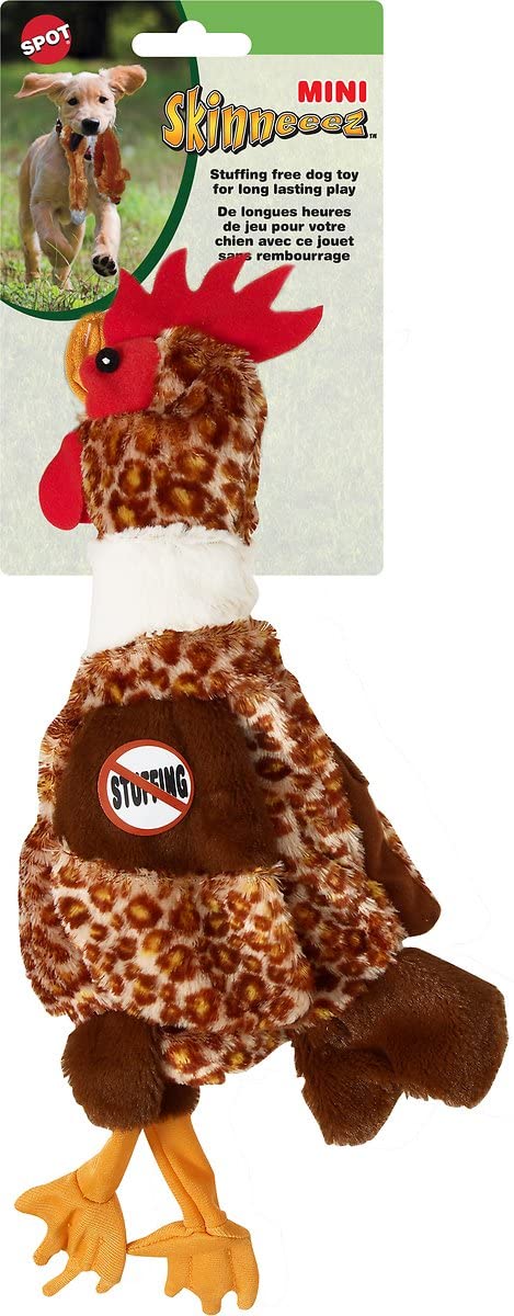 SPOT Skinneeez Chicken 13 Inch Stuffing-Free Plush Squeaky Dog Toy - Soft Interactive Chew Toy for Small and Medium Dogs - Mess-