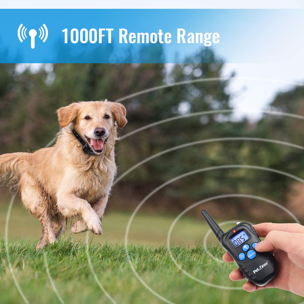 Petrainer Shock Collar For Dogs - Waterproof Rechargeable Dog Training E-Collar With 3 Safe Correction Remote Training Modes, Shock, Vibration, Beep For Dogs Small, Medium, Large