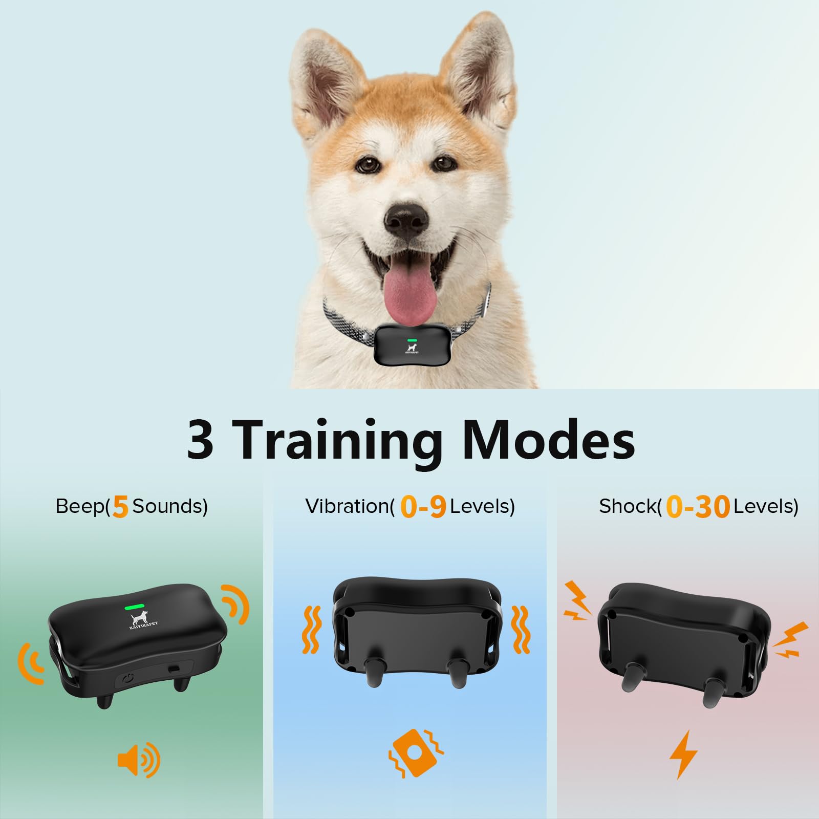 KAIYIKAPET Wireless Dog Fence for 2 Dogs, 14 Levels Distance 25-3500FT, Training Collar with 3 Modes, Upgraded Black, 2 Collars