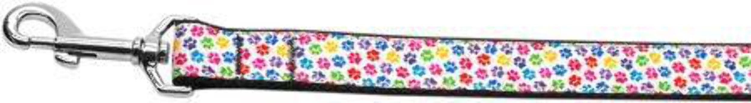 Pet Dog & Cat Nylon Collar or Leash, "Confetti Paws" LG Collar