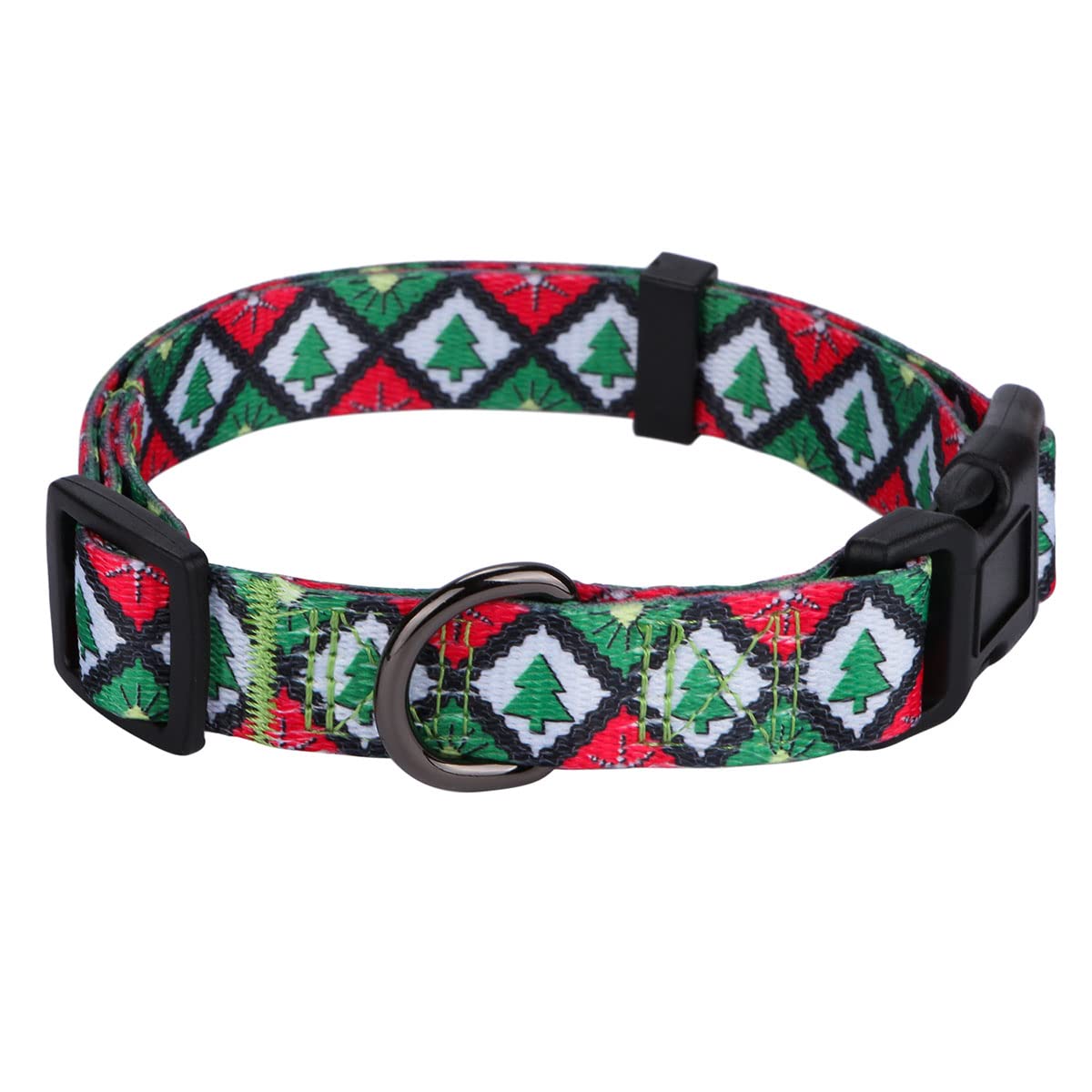 Rhea Rose Christmas Dog Collars Green Christmas Tree Pattern Holiday Festival Green Tree S