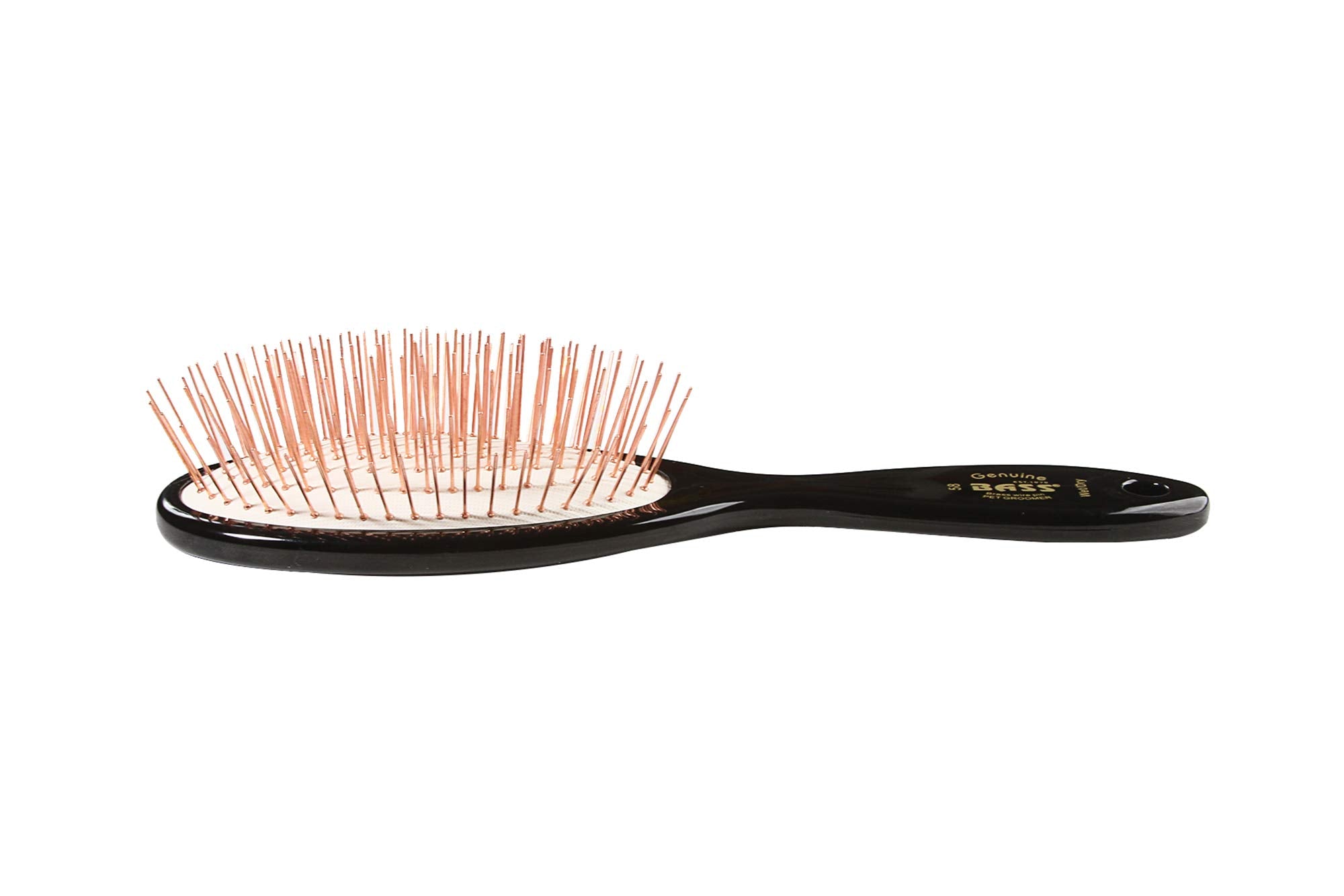 Bass Brushes Large/X-Long All Wire Brass Pin Cushion Pet Brush With Acrylic Handle