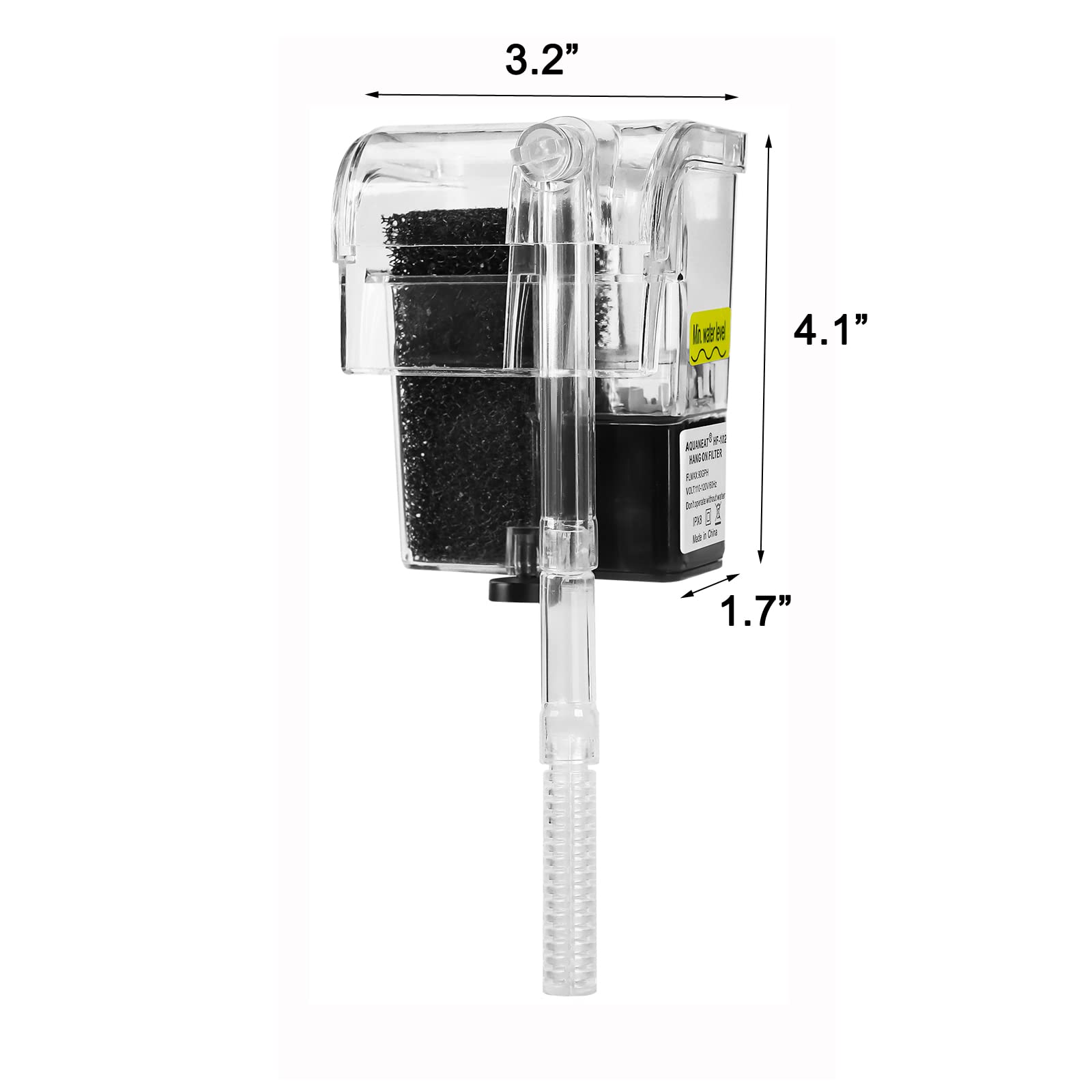 Aquaneat Aquarium Hang On Hob Power Filter 5 Gallon Small Fish Tank Filter 90Gph (Up To 5Gal)