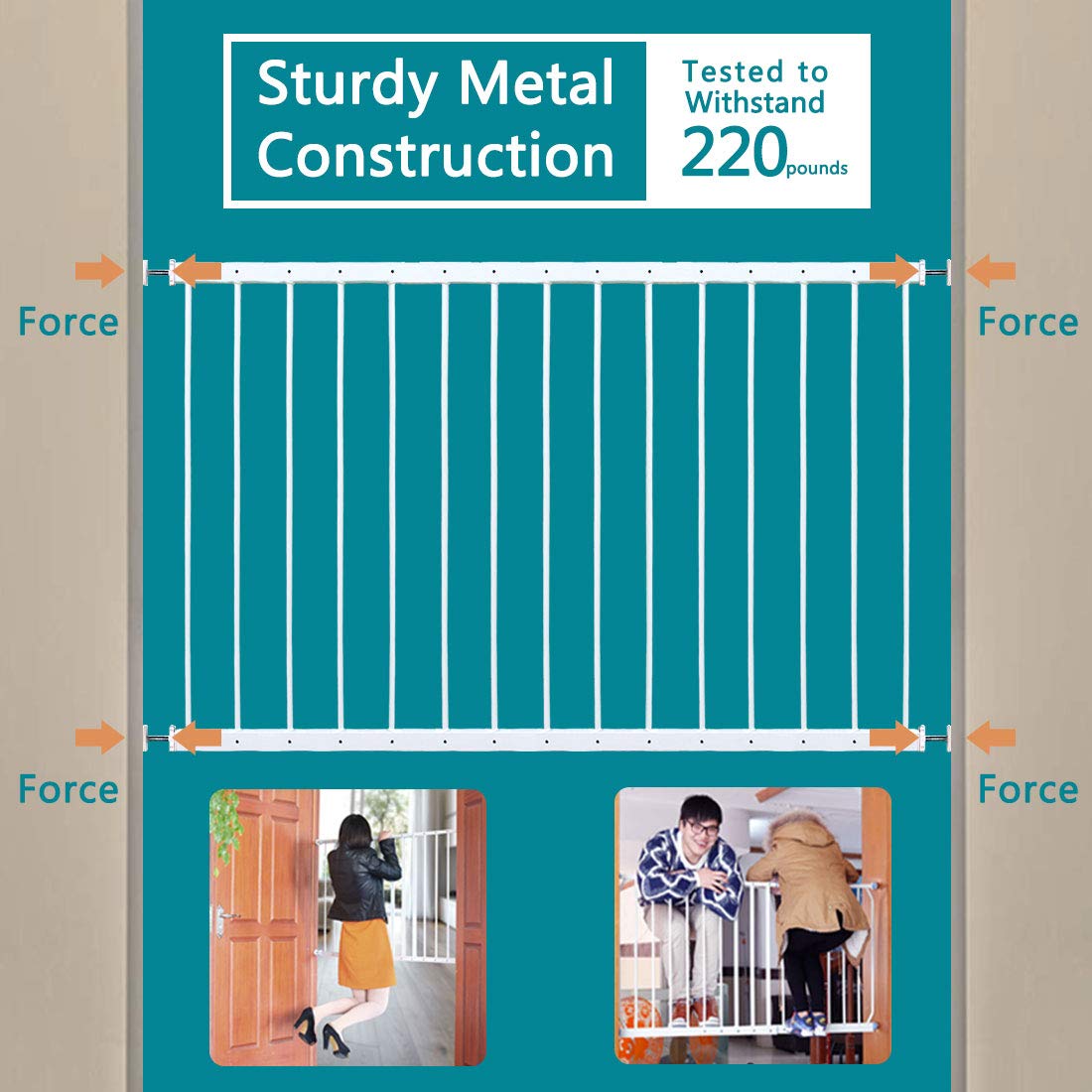 Fairy Baby Window Guards For Children, Adjustable Wide Child Safety Window Guard Prevents Accidental Falls, Home Security Childproof Interior Bar Guard For Windows Wide 86.61'-112.2'(4 Panels)