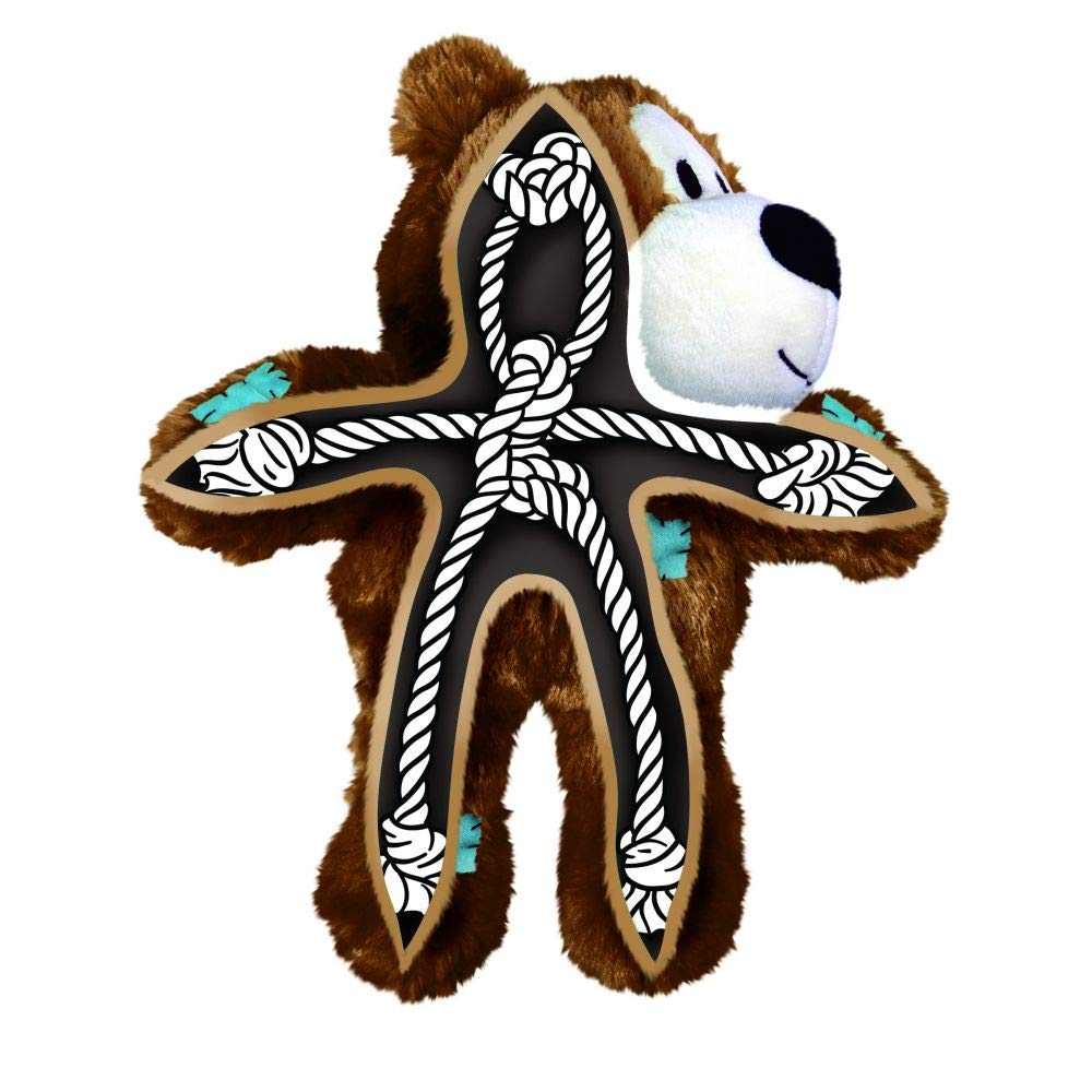 KONG - Classic and Wild Knots Bear - Dog Chew Toy and Stuffed Dog Rope Toy - for Small Dogs