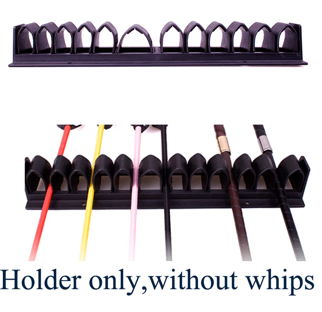 Gtainsoil Horse Whip Crop Holder Rack - Wall Mounted Bracket Hanger, Black Plastic