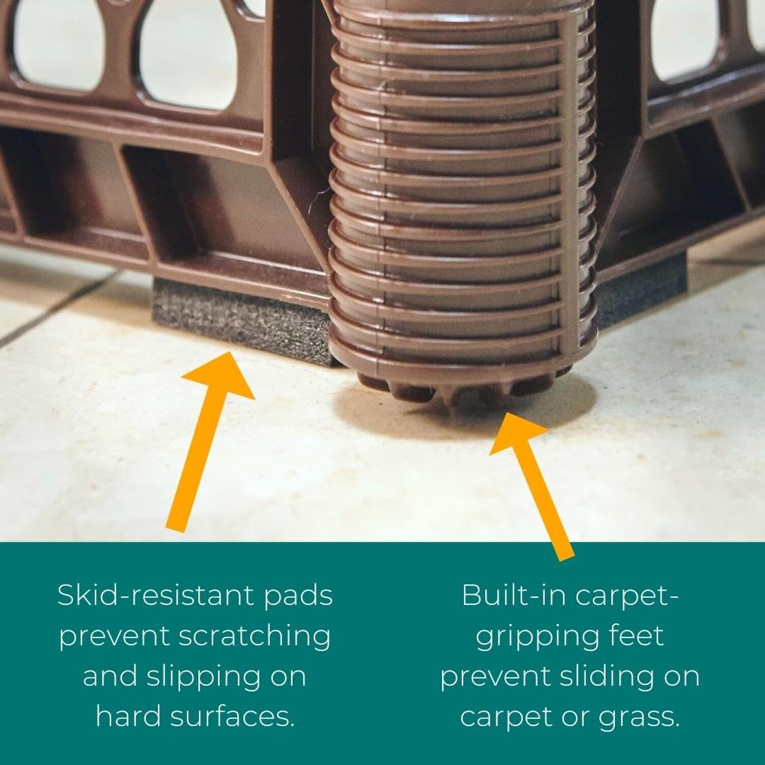 Mypet North States Petyard Passage: 4-Panel Folding Dog Playpen Indoor Or Outdoor. 7 Sq. Ft. Puppy Playpen, Lockable Pet Door. Freestanding Play Pen Dog Gate. Made In Usa. 26' Tall, Brown