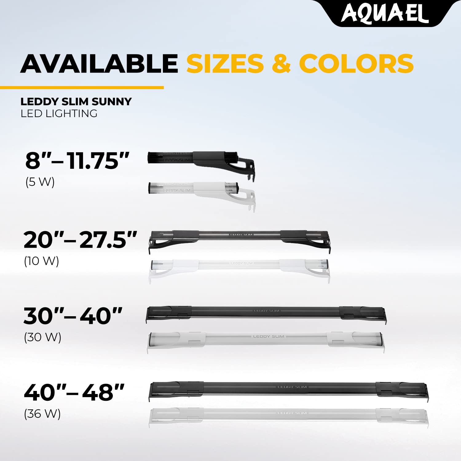 Aquael Leddy Slim Sunny Premium Aquarium Light (White, 5W 8'-11.75')