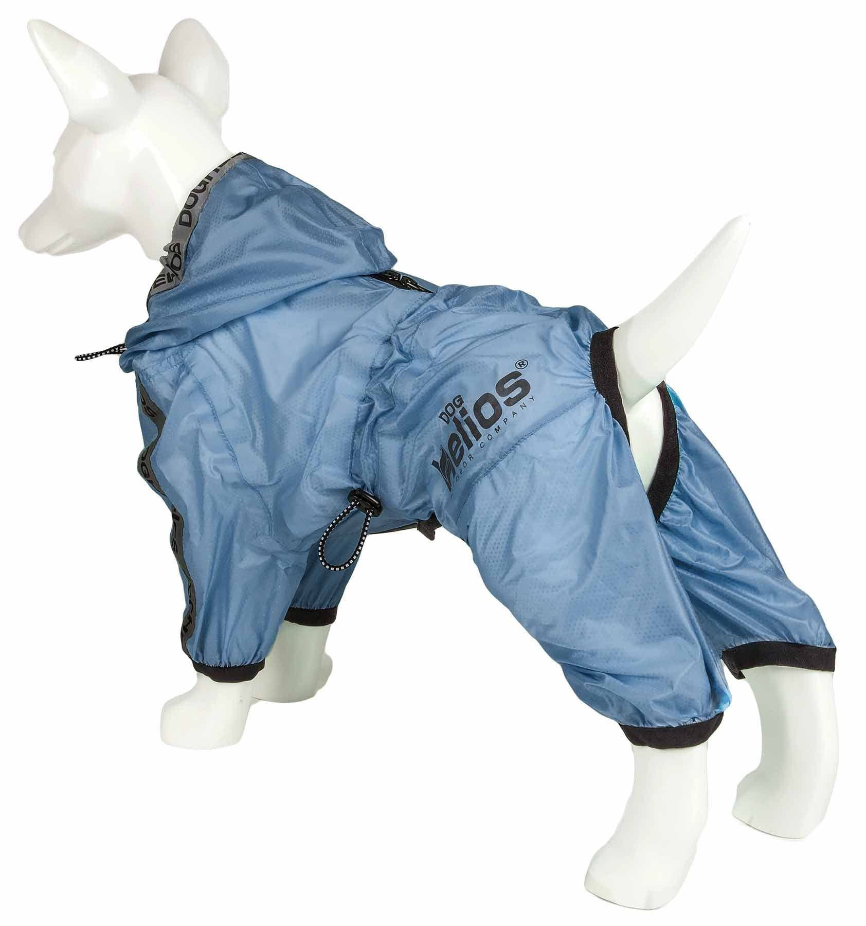 Dog Helios Torrential Shield Waterproof and Adjustable Full Body Dog Raincoat, XL, Blue