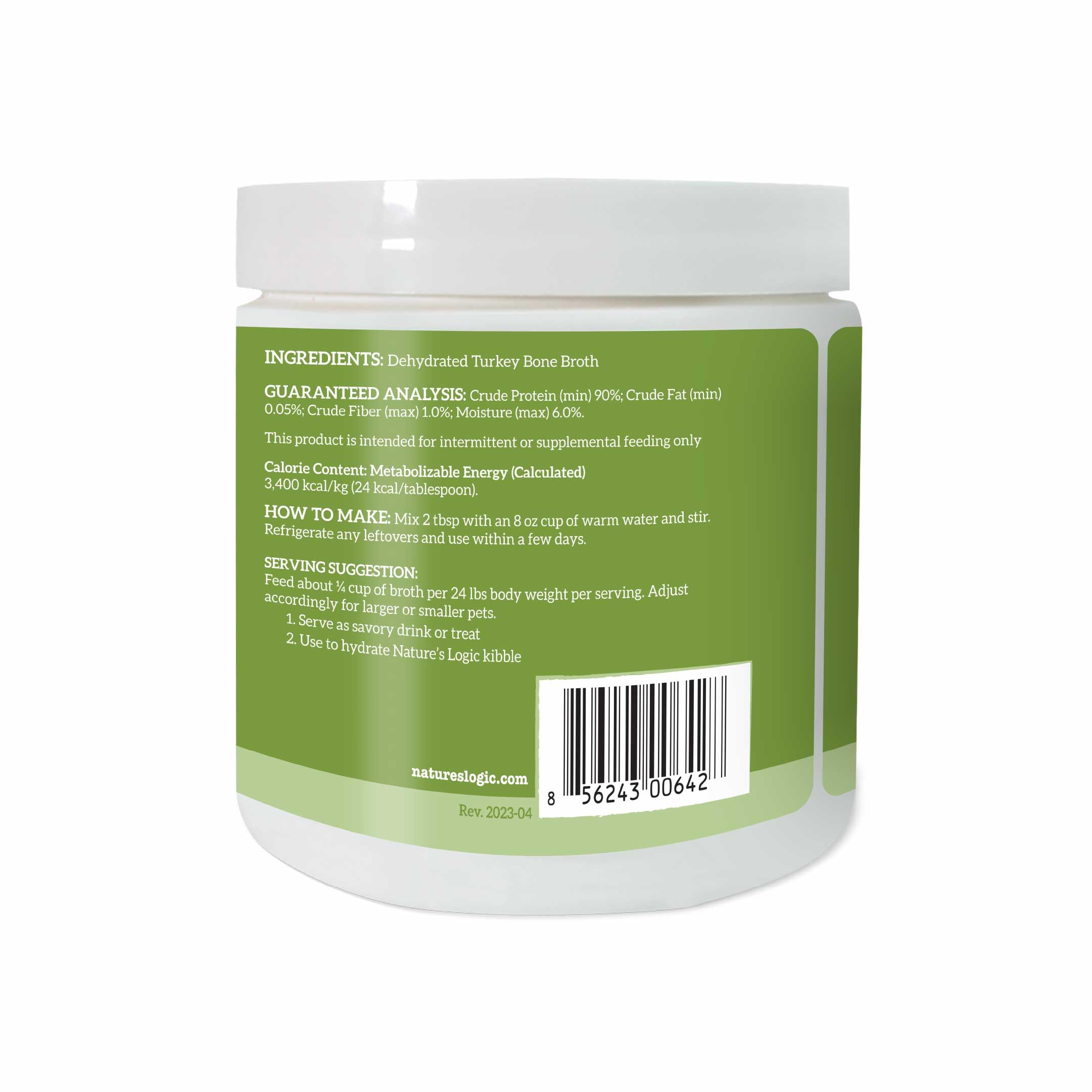 Natures Logic Dehydrated Turkey Bone Broth, 6oz