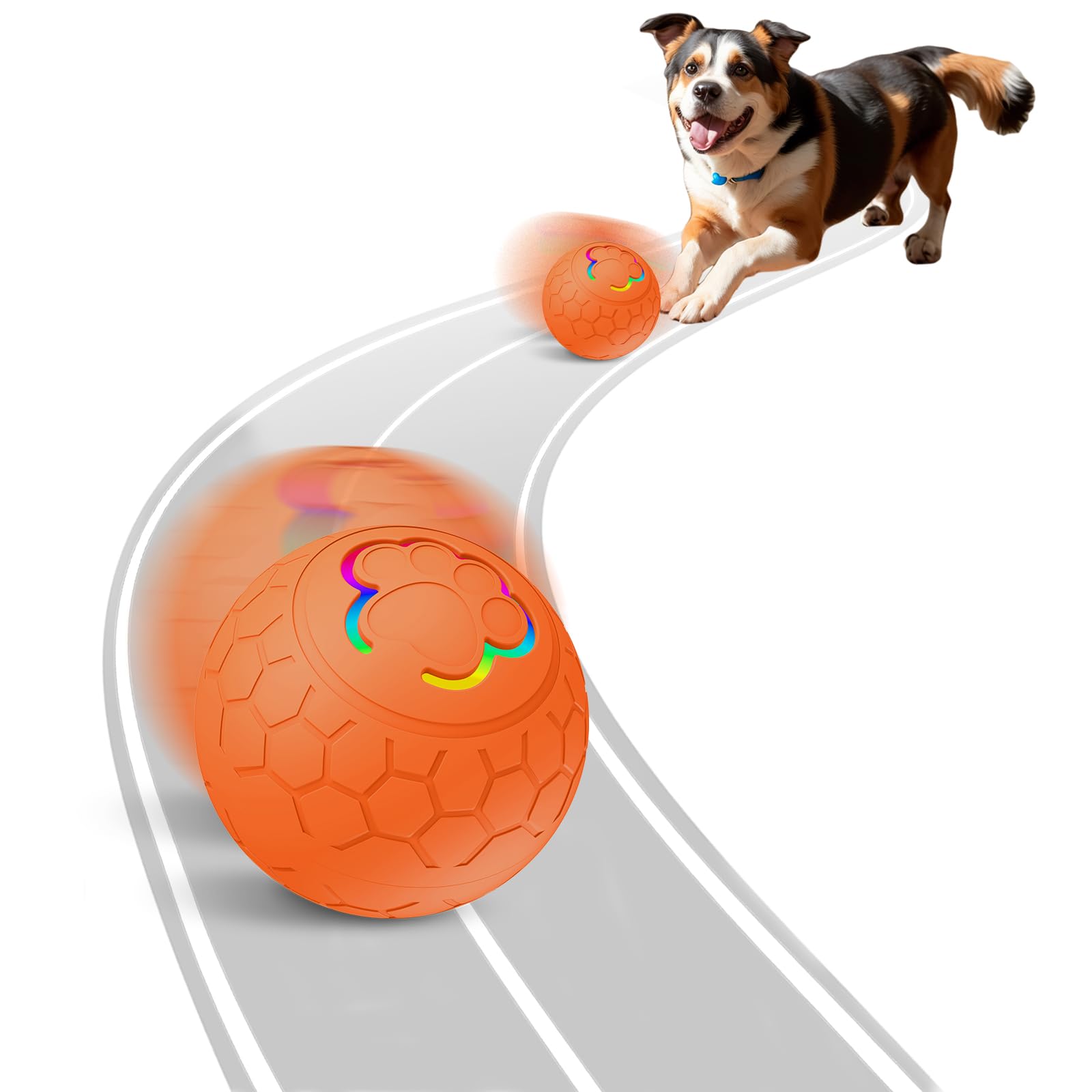 morhandisn Smart Interactive Dog Toys Ball, Auto Bouncing Rotating Ball, Moving Pet Toys for Dogs 20 lbs (Size Small - 2.2-inch 