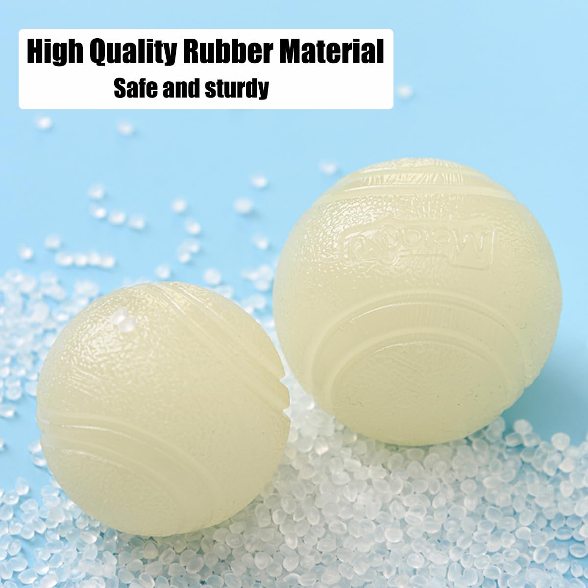 Vitalili 2 Pcs Glowing Fetch Ball For Dogs - Rubber Toy Water Ball, High Bounce Training Chew Resistant For 60+ Lbs Belgian Mali