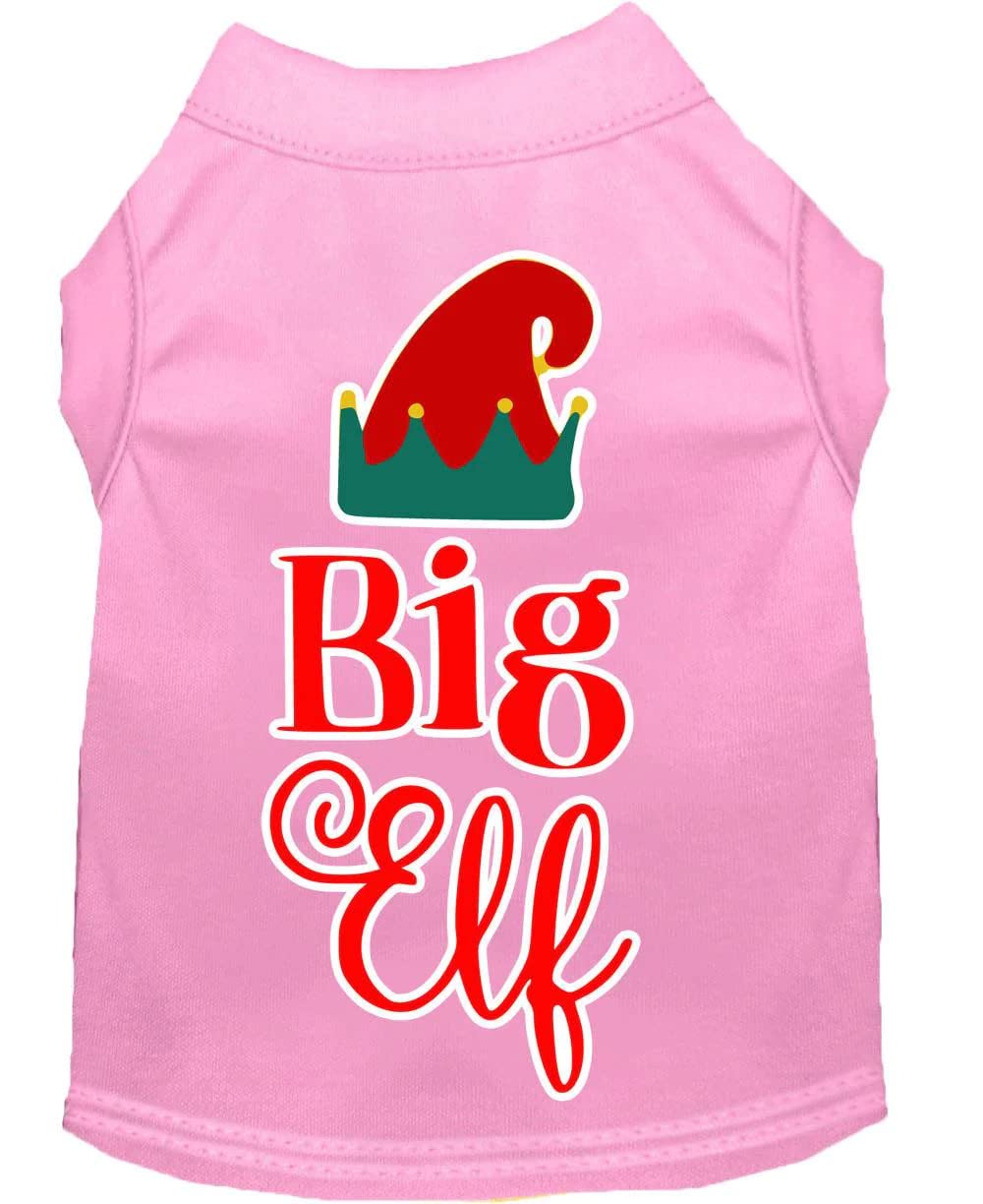 Christmas Pet Dog & Cat Shirt Screen Printed, "Big Elf" Blue 2XL (20-25 lbs.)