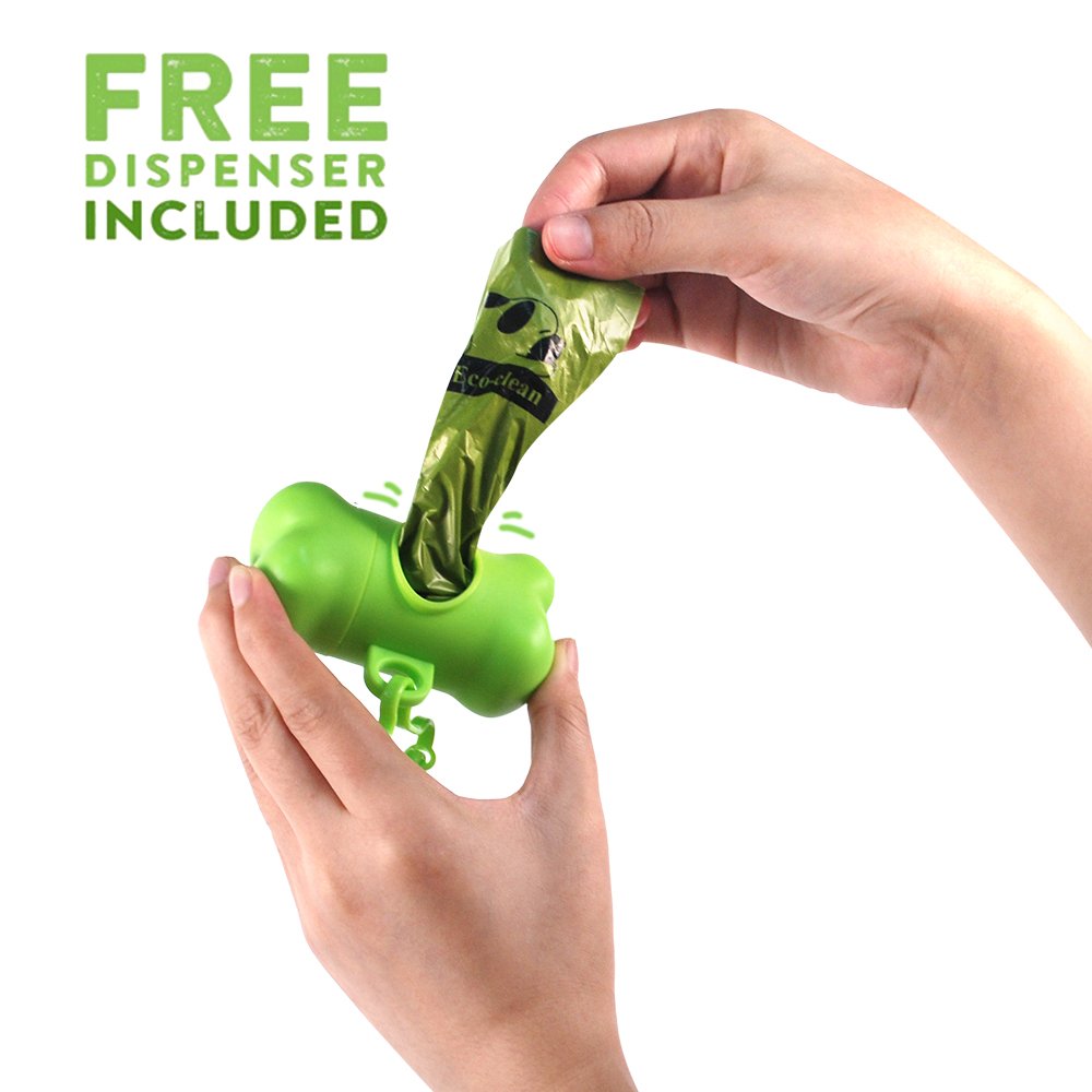 ECO-CLEAN Dog Poop Bags, Leak-Proof, Unscented, 540 Count with Dispenser, 36 Rolls
