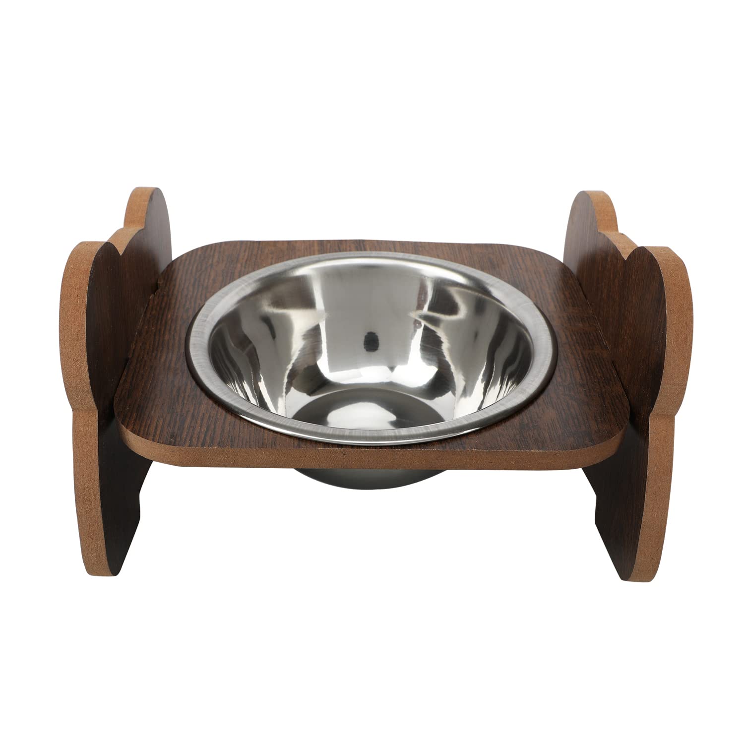 Emily Pets Single Diner Elevated Dog Bowls, Elevated Dog Cat Food And Water Bowls Stand Feeder With 1 Stainless Steel Bowls,Tilt