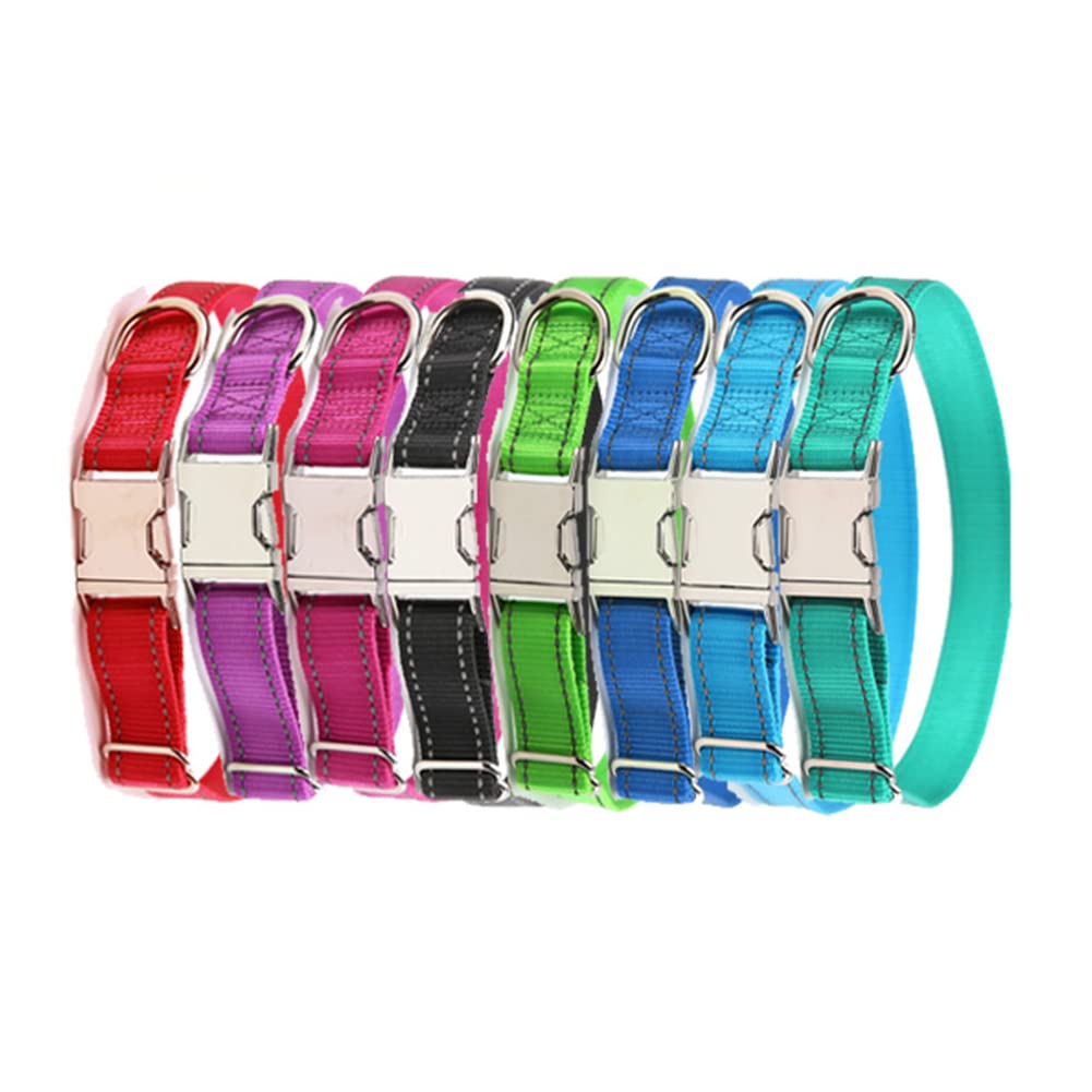 Love Dream Reflective Dog Collar With Metal Buckle, Adjustable Safety Nylon Dog Collars With Heavy Duty Quick Release Buckle For