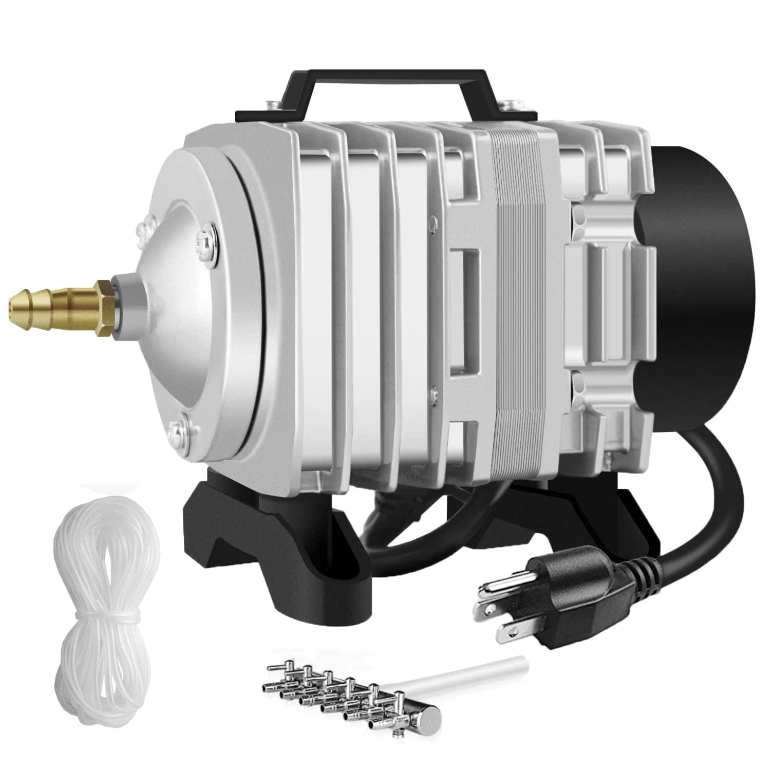 Simple Deluxe 602 GPH Air Pump 18W 38L/min 6 Adjustable Air Flow Outlets with 25 Feet Airline Tubing for Aquarium, Pond, Hydropo