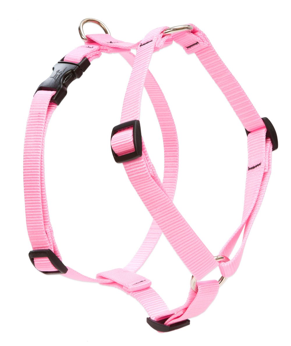 LupinePet Basics 1 Pink 20-32 Adjustable Roman Dog Harness for Medium Dogs