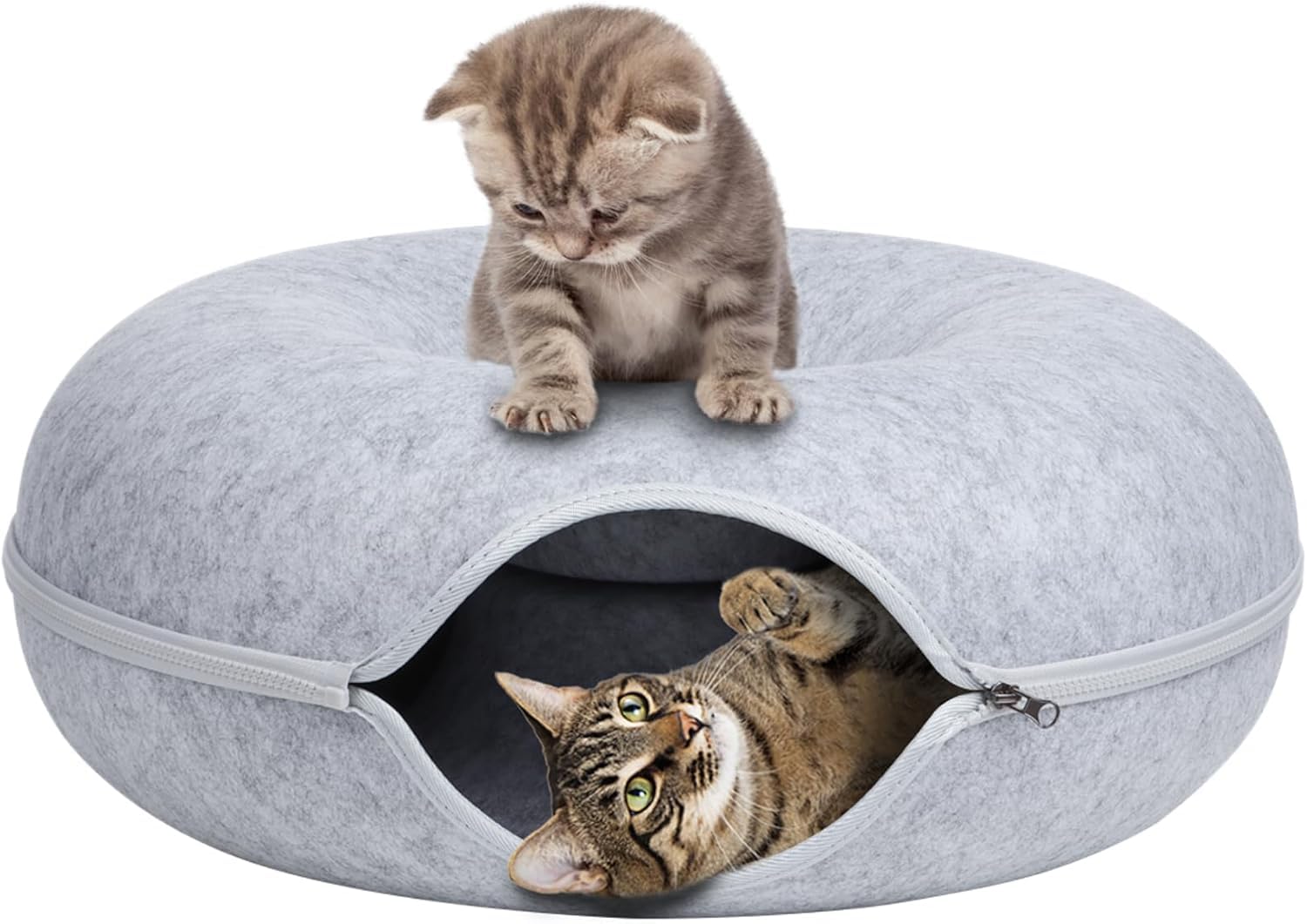 Arjex Cat Tunnel Bed, Cat Tunnels With Ventilated Window For Indoor Cats, Cat Cave For Hideaway, AntiCollapse Felt Play Tunnel 