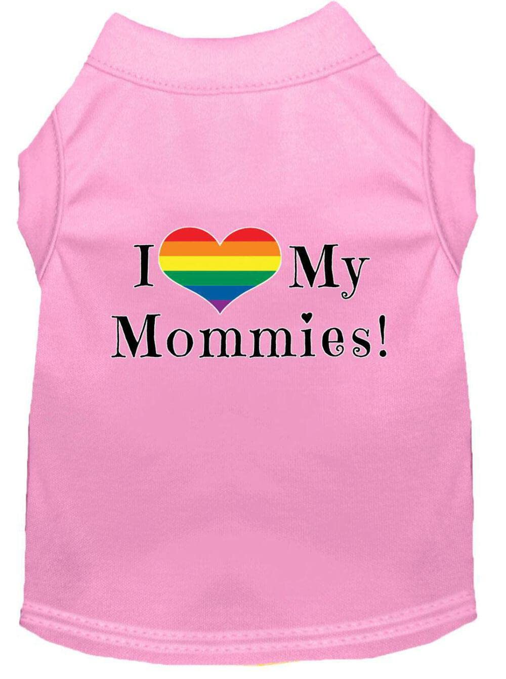 Pet Dog & Cat Shirt Screen Printed, "I Heart My Mommies" Purple SM (3-6 lbs.)