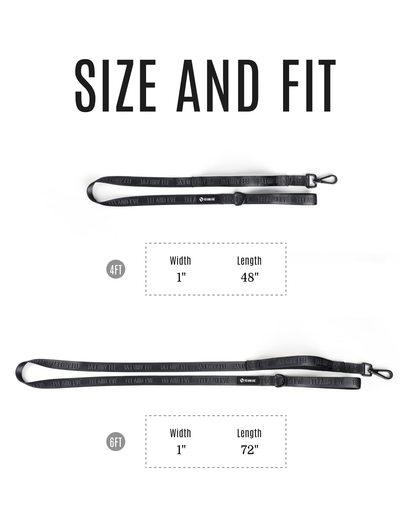 2025 New Edition, Fei & Eve Classic Dog Leash - 4FT - for Small/Medium/Large Dogs, Sable
