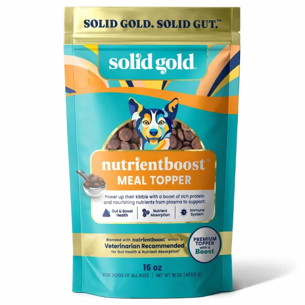 Solid Gold NutrientBoost Meal Toppers for Dogs - High Protein Dog Food Toppers for Dry Food - Grain Free Flavor Enhancer with Vi