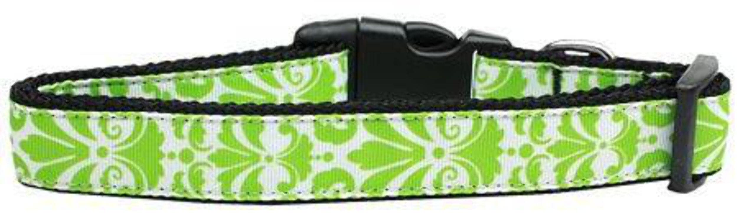 Mirage Pet Products Damask Nylon Dog Collar, Medium, Grey