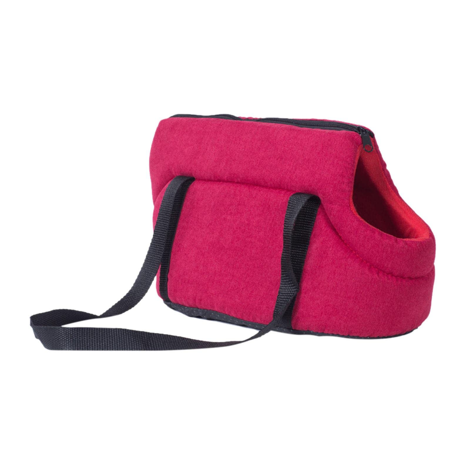 Portable Pet Carrier Travel Bag Shoulder Bag Breathable Hiking Dog Car Seat Red 45x22x20cm