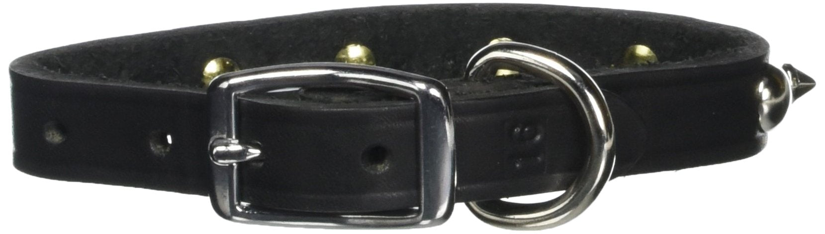 Omnipet Leather Brothers 102Lks-Bk16 3/4 X 16-Inch Regular Spiked And Studded Latigo Leather Dog Collar, Medium, Black