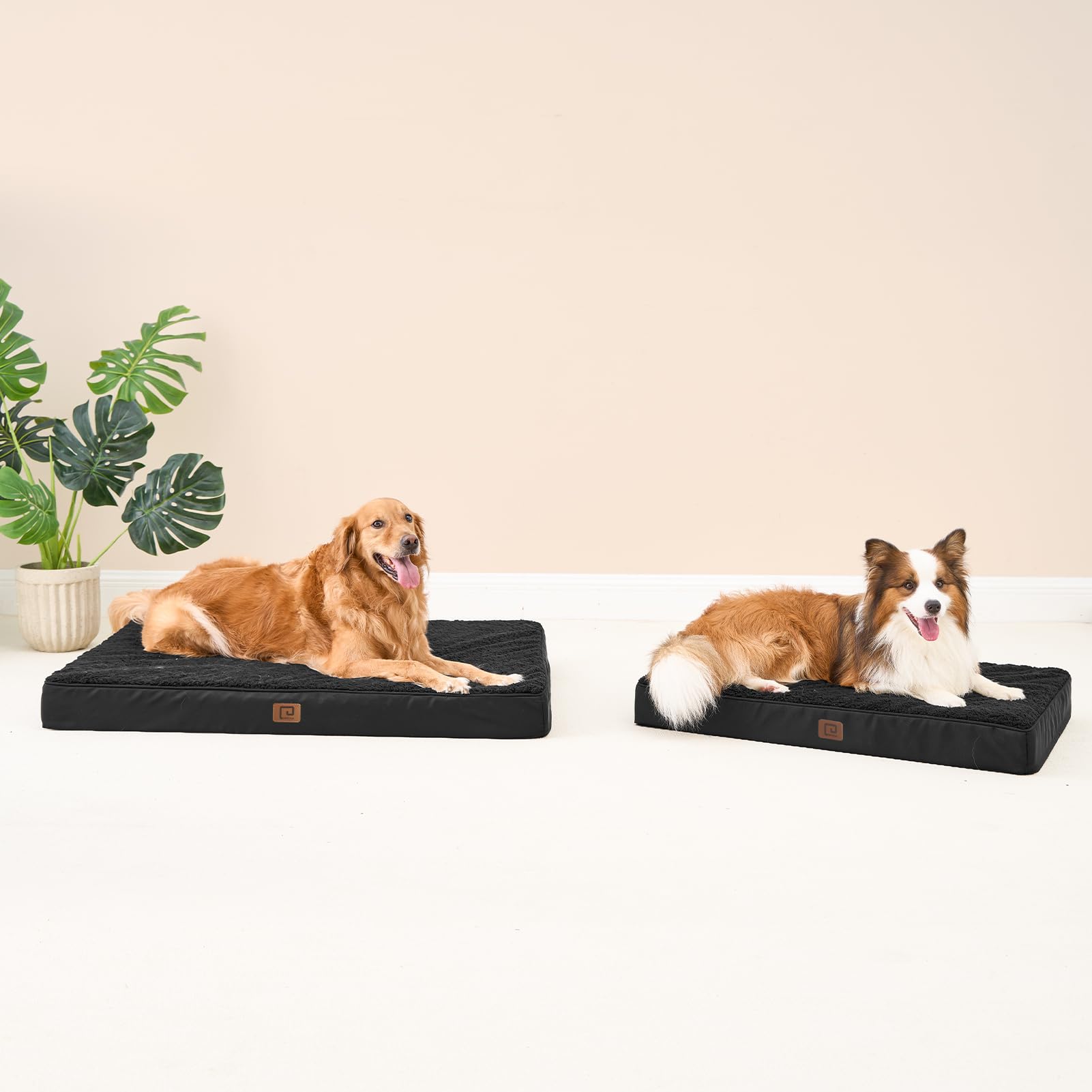 Eheyciga Orthopedic Xxl Dog Beds For Jumbo Dogs With Removable Washable Cover For Crate, Black, 47X29