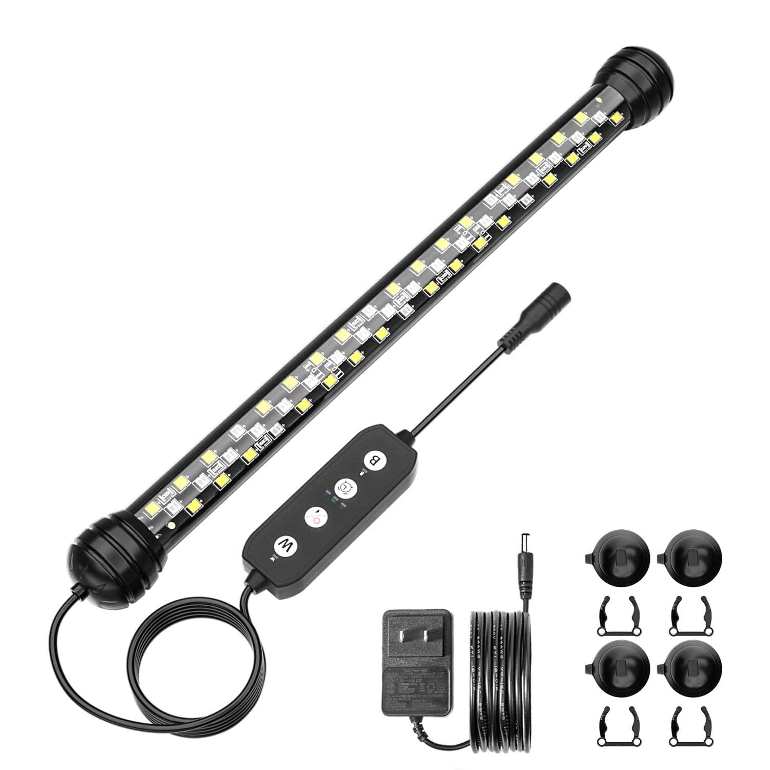 Seaoura Led Aquarium Light With Timer, Submersible Aquarium Lights For Fish Tank, Fish Tank Light With Auto On/Off, 3 Lighting Modes, Adjustable Brightness (11 Inch For 12-23Inch Planted Tank), 7W