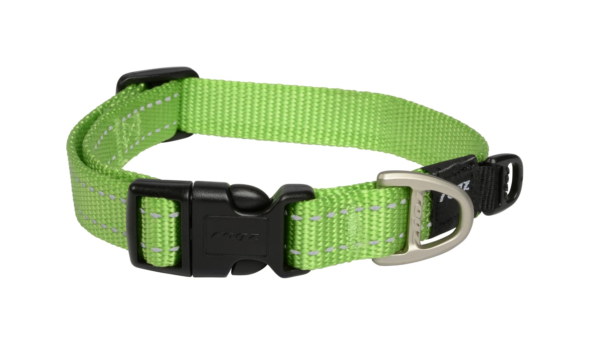 Reflective Dog Collar For Medium Dogs, Adjustable From 12-17 Inches, Green