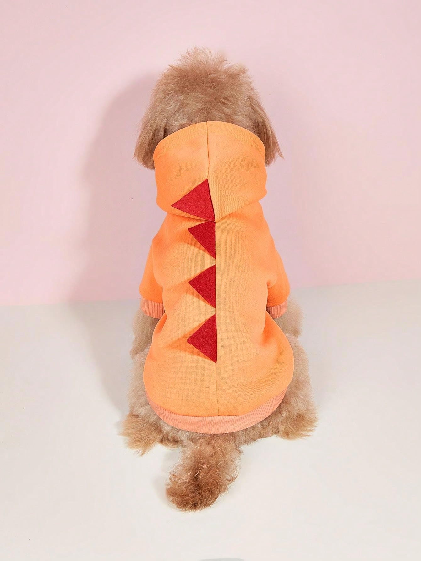 Qwinee Dinosaur Dog Hoodie Dog Warm Jacket Christmas Halloween Dog Costume Dog Clothes For Puppy Kitten Small Medium Dogs Cats Solid Orange Xxs