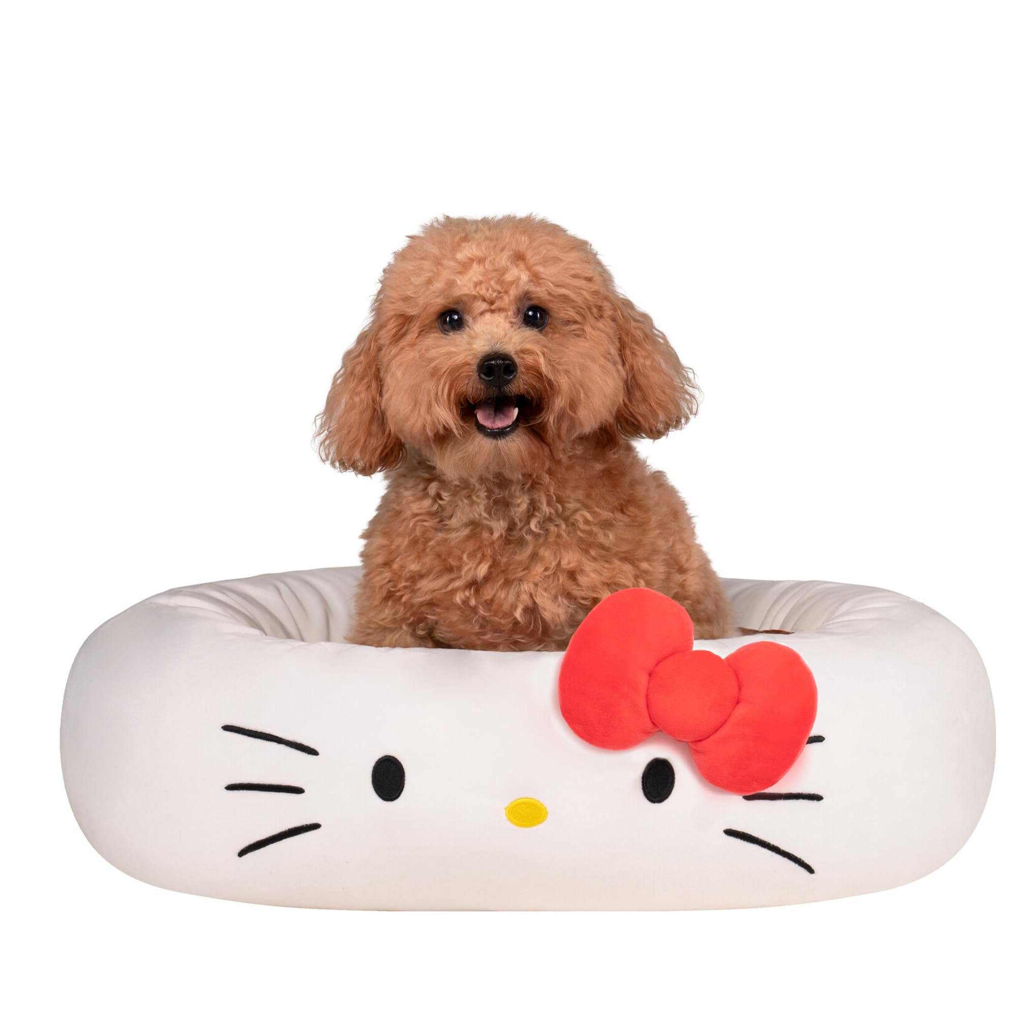 Hello Kitty And Friends Hello Kitty Pet Bed - Pet Bolster Bed With Character Design And Machine Washable Removable Insert - Medi