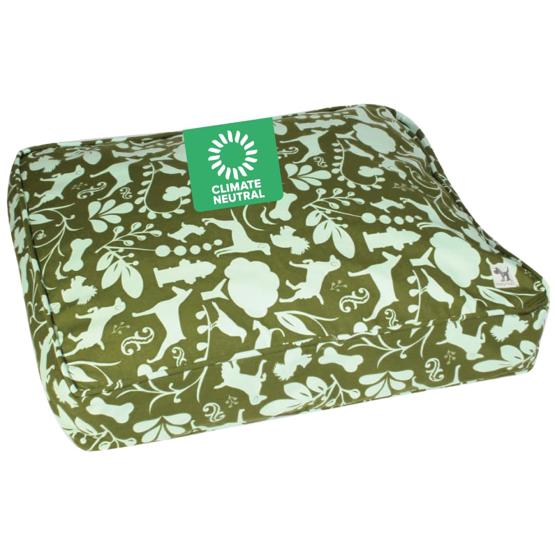 Molly Mutt Medium To Large Dog Bed Cover, Amarillo By Morning, Olive Green & Light Blue 27''X36''X5''
