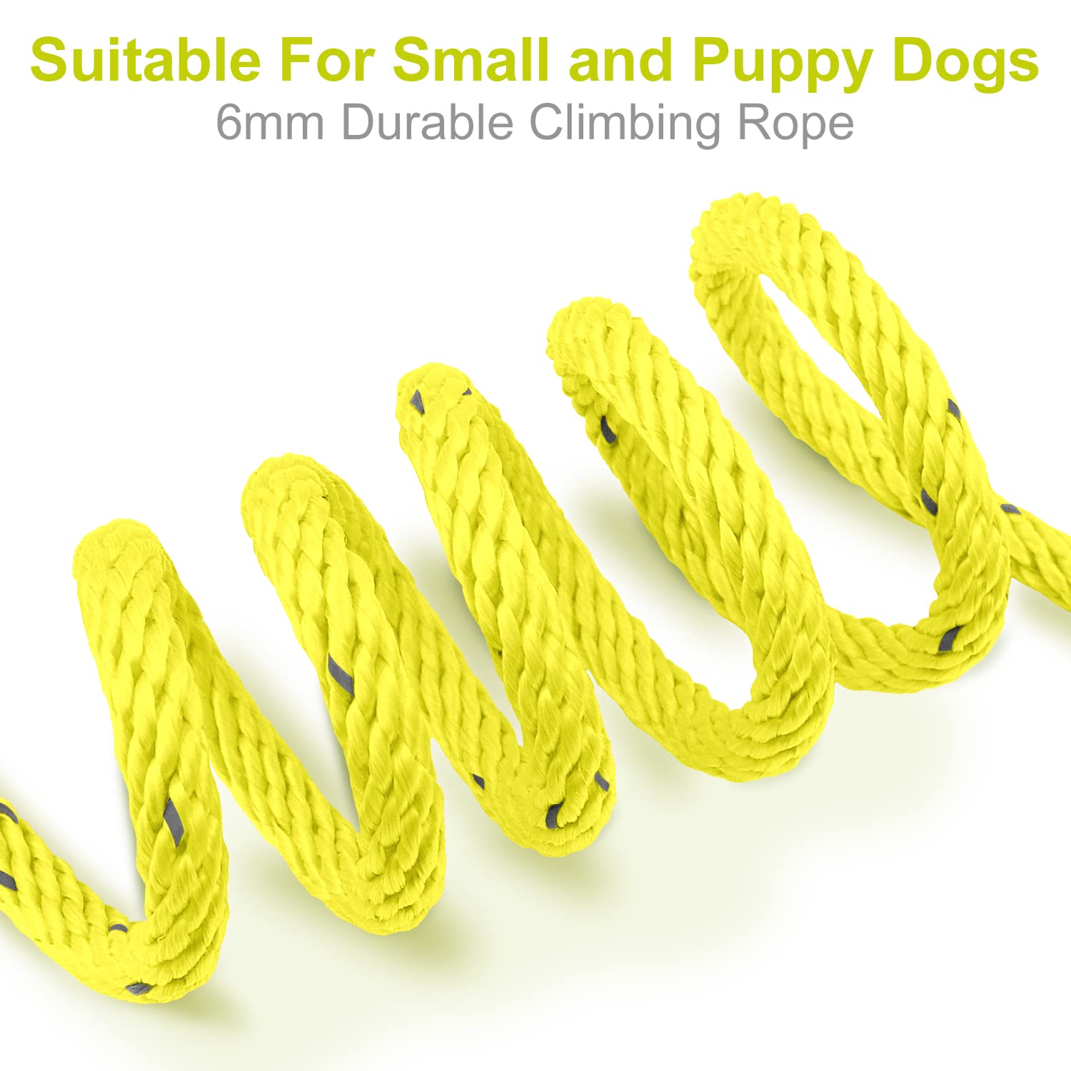 Joytale Long Dog Training Leash, 15 Ft Tie Out Rope Check Cord Dogs Leashes With Padded Handle, Reflective Recall Lead For Puppy And Small Dogs, Yellow
